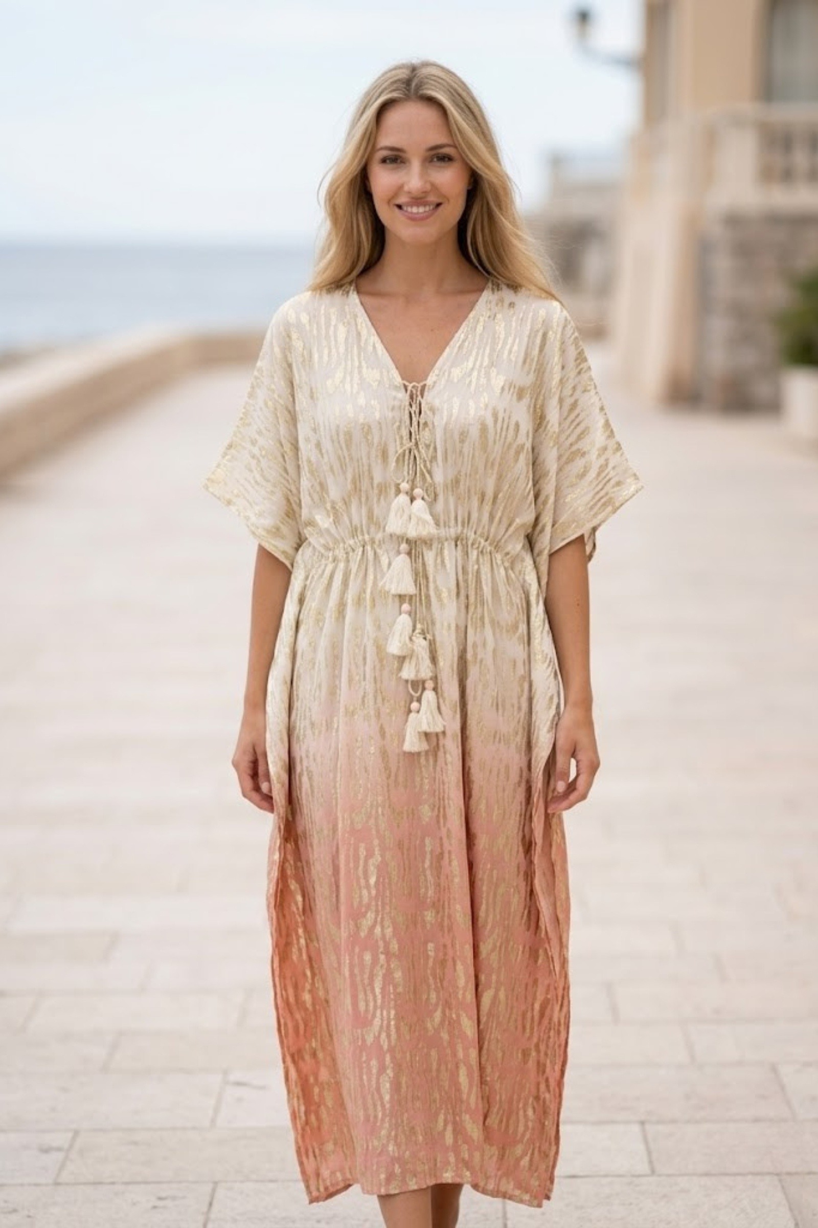 Mayorista Farfalla - Vestido fluido con mangas amplias