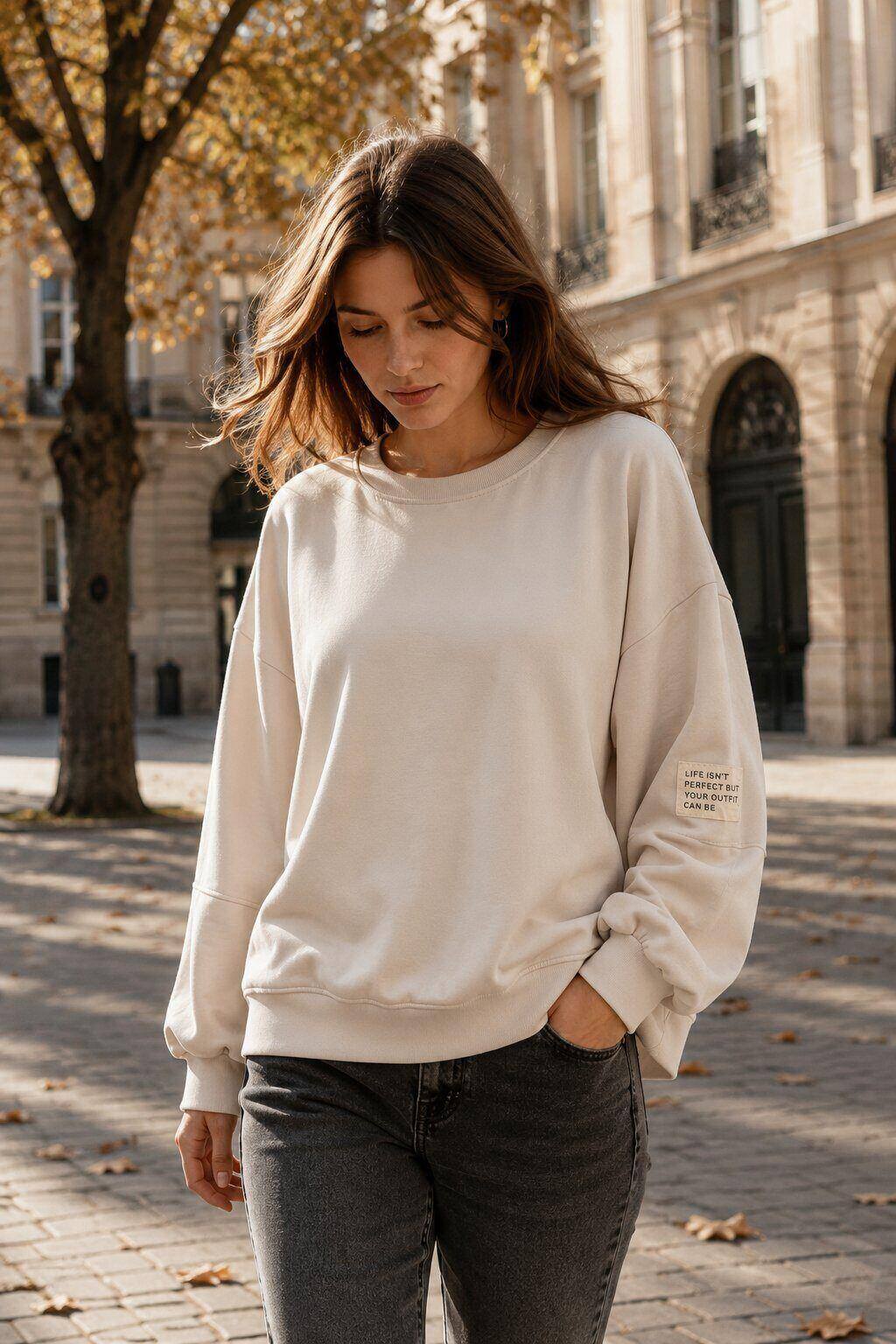 Wholesaler Farfalla - Crew neck sweatshirt with badge detail