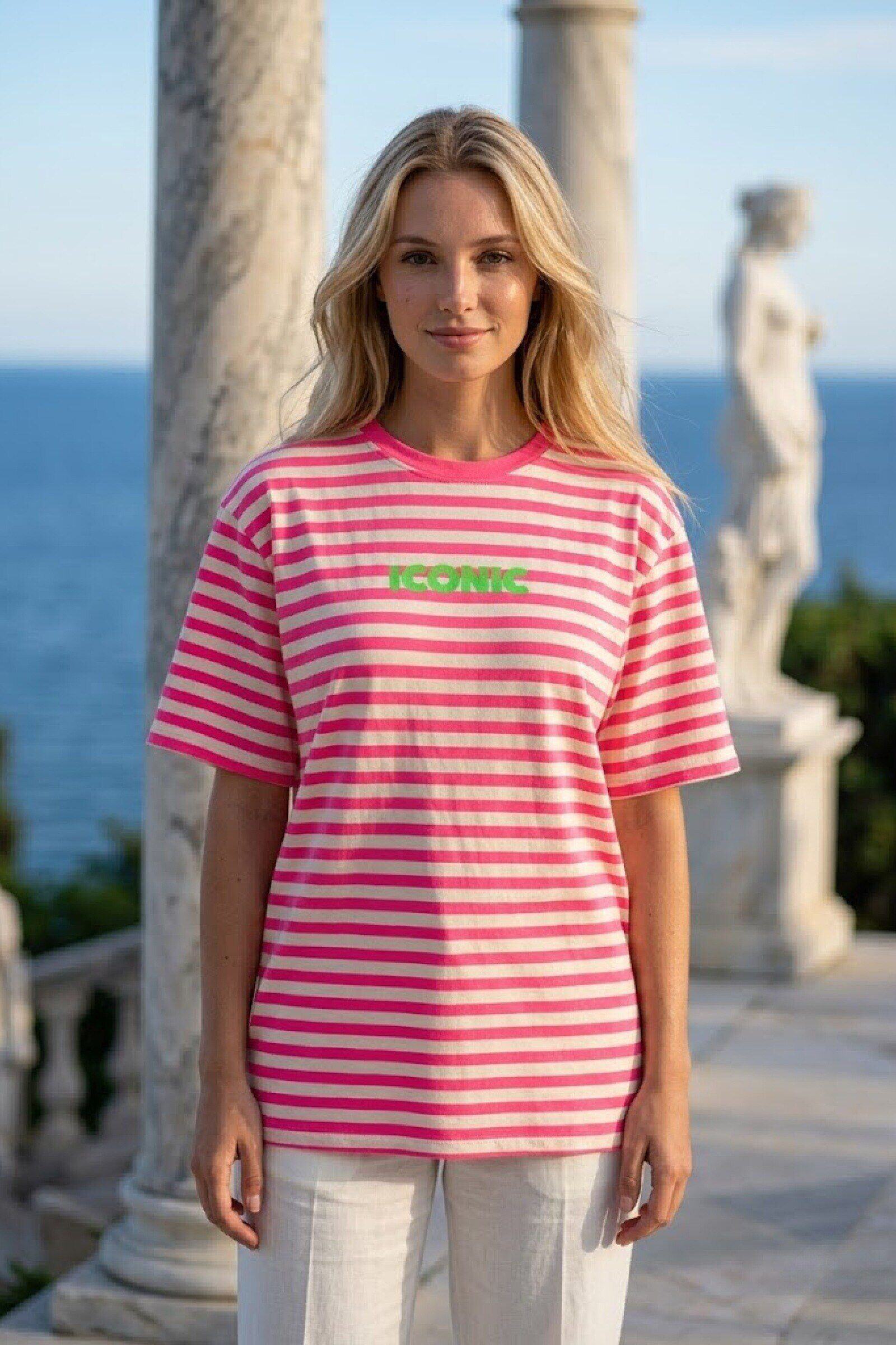 Wholesaler Farfalla - Striped T-shirt with slogan