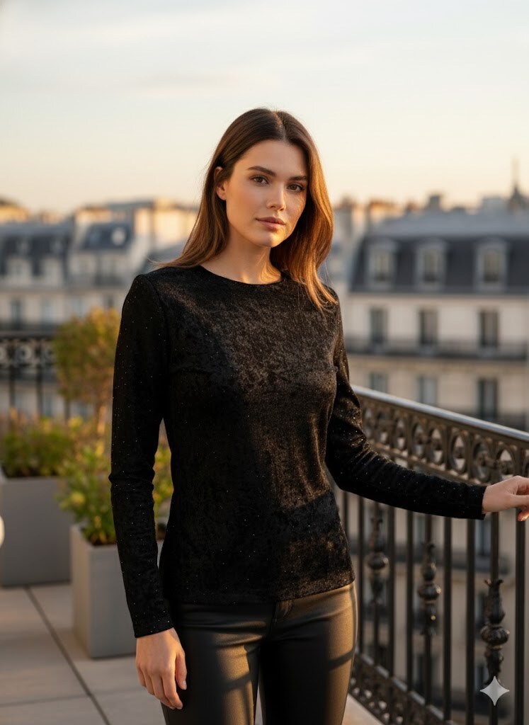 Grossiste Farfalla - Top Cintré Étoilé à Manches Longues