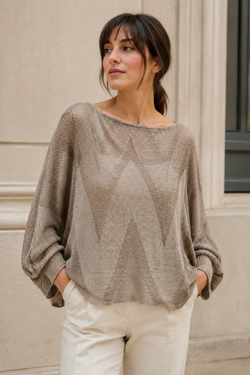 Wholesaler Farfalla - Openwork boat neck top