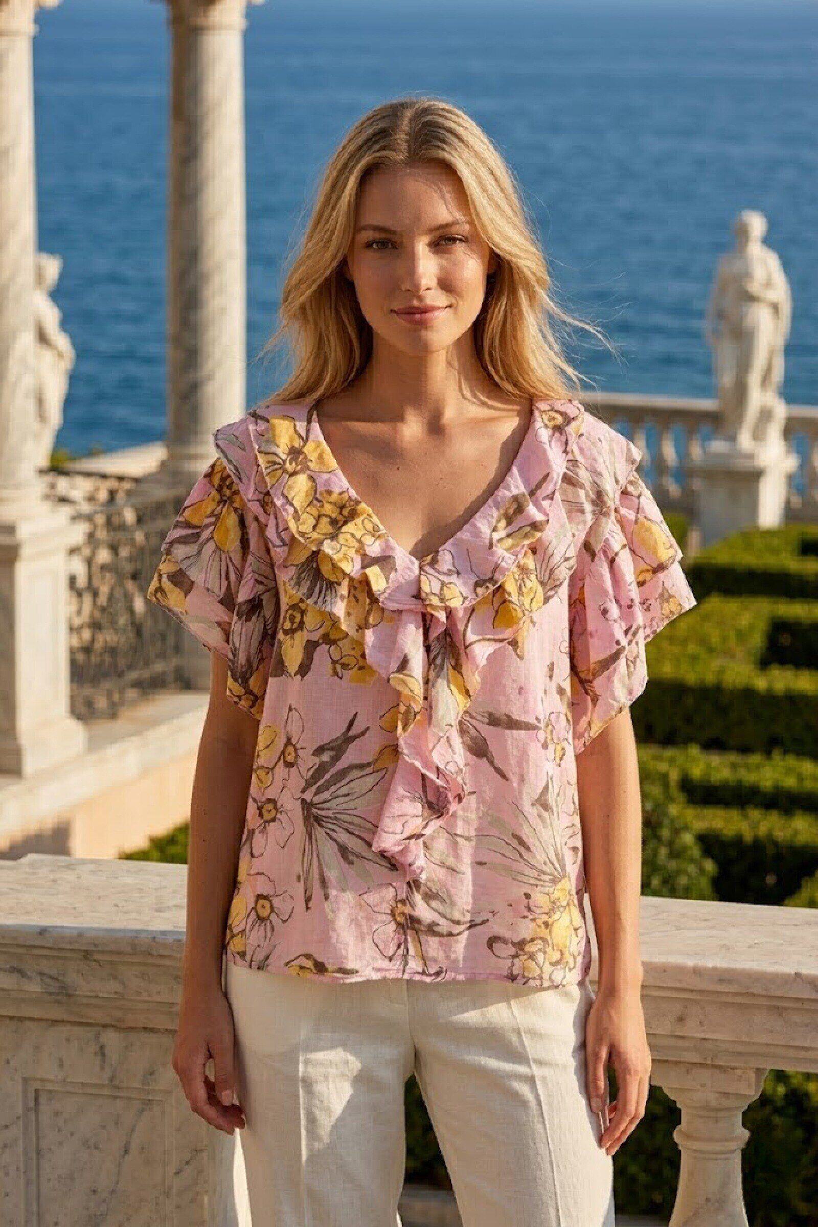 Wholesaler Farfalla - Ruffled floral top