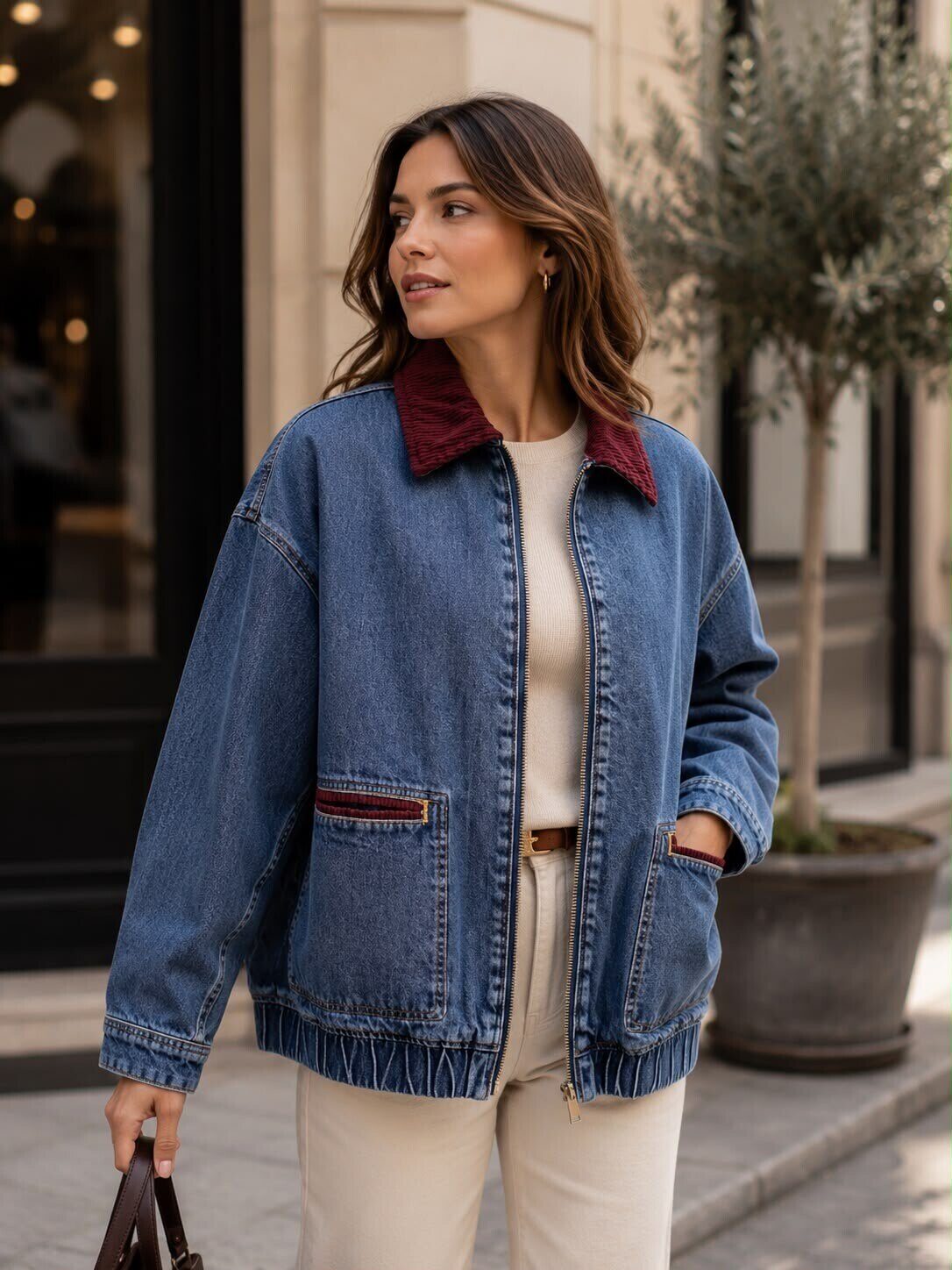 Grossiste Farfalla - Veste en jean zippée
