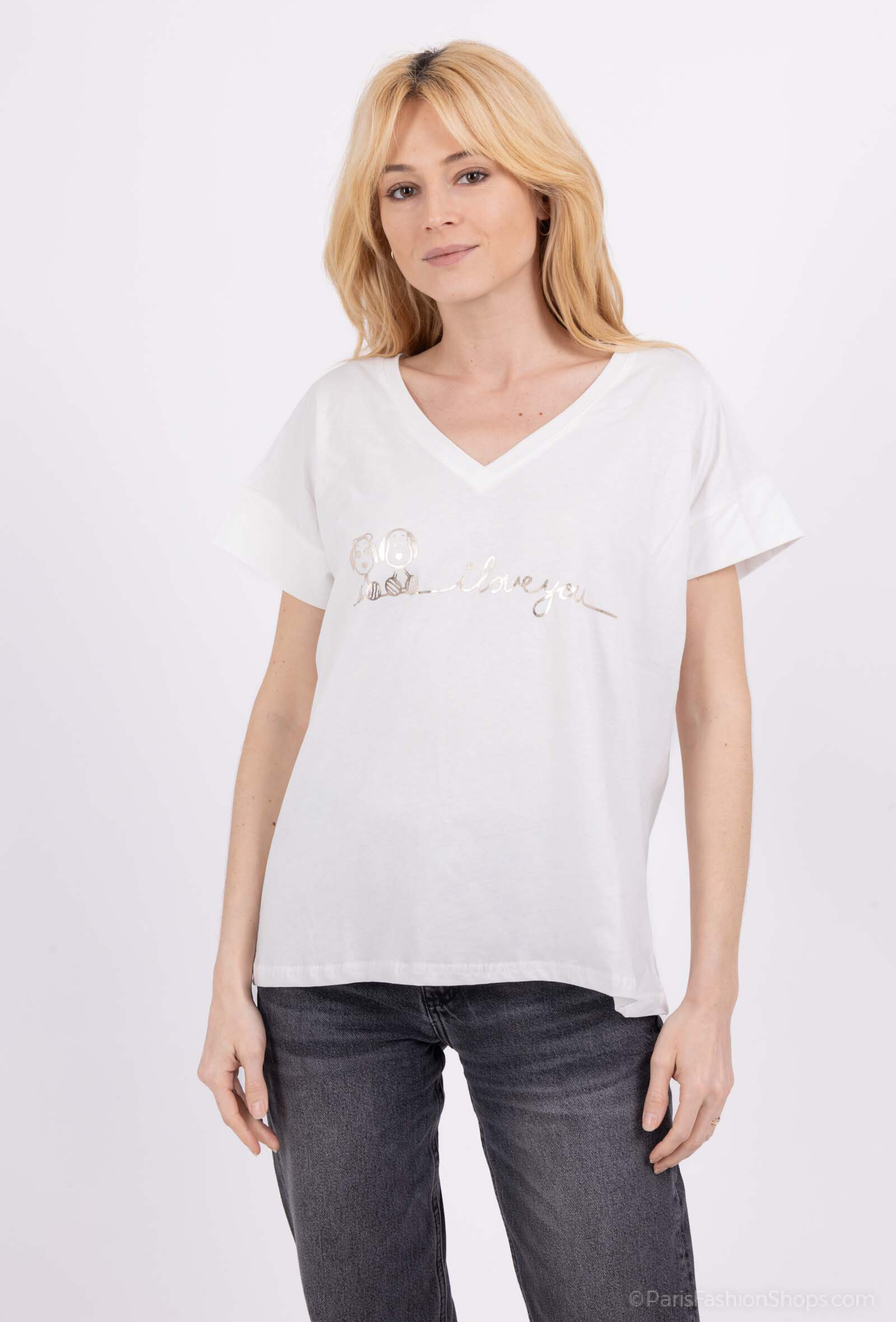 Wholesaler FASHION C&Z - Printed V-NECK T-shirt