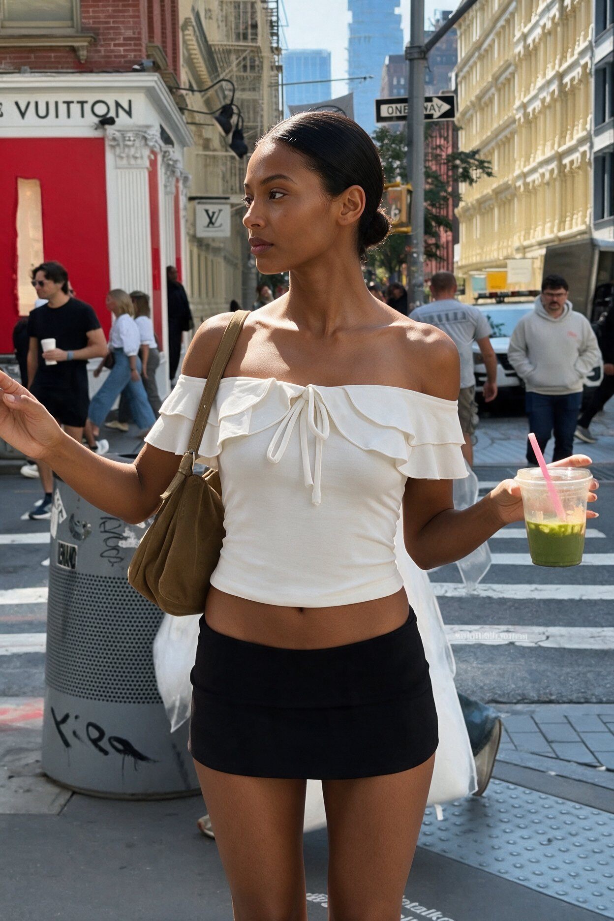 Grossiste FASHION SELECT - Top bandeau à double volant