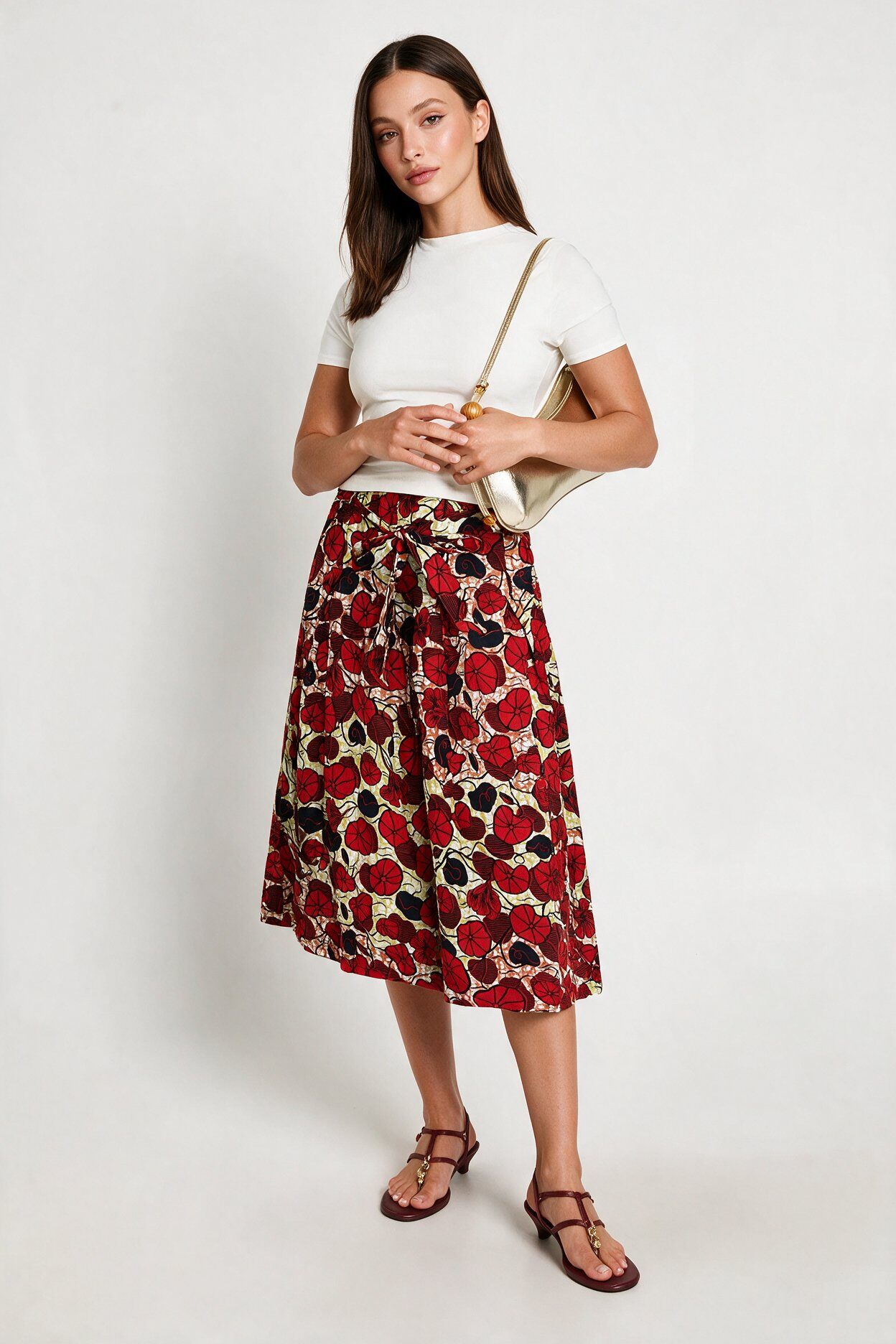 Mayorista FASHION SELECT - Falda midi cruzada estampada