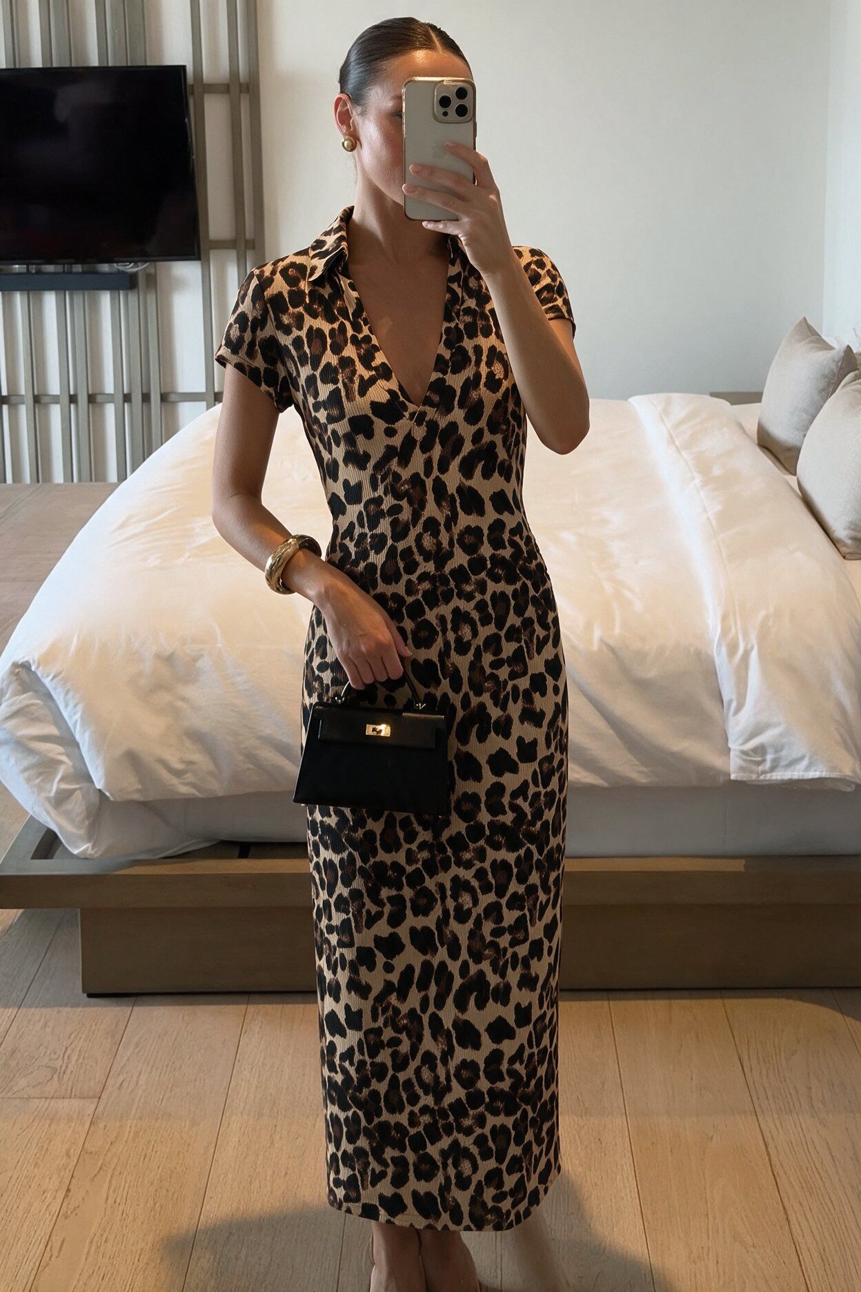 Grossiste FASHION SELECT - Robe midi léopard ajustée