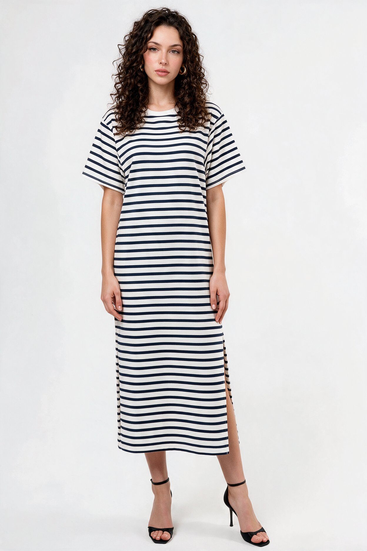 Mayorista FASHION SELECT - Vestido midi estilo camiseta a rayas