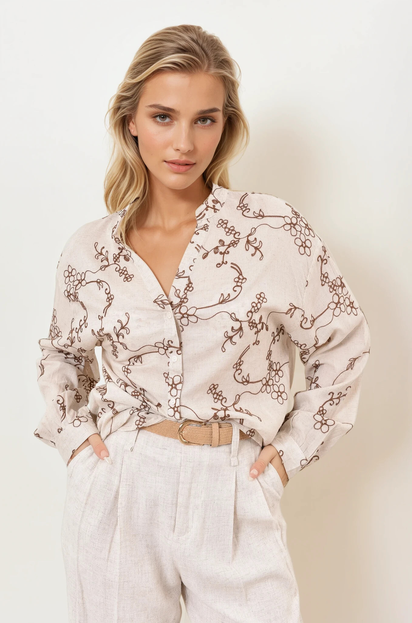 Grossista Feelkoo - Camicia ricamata oversize