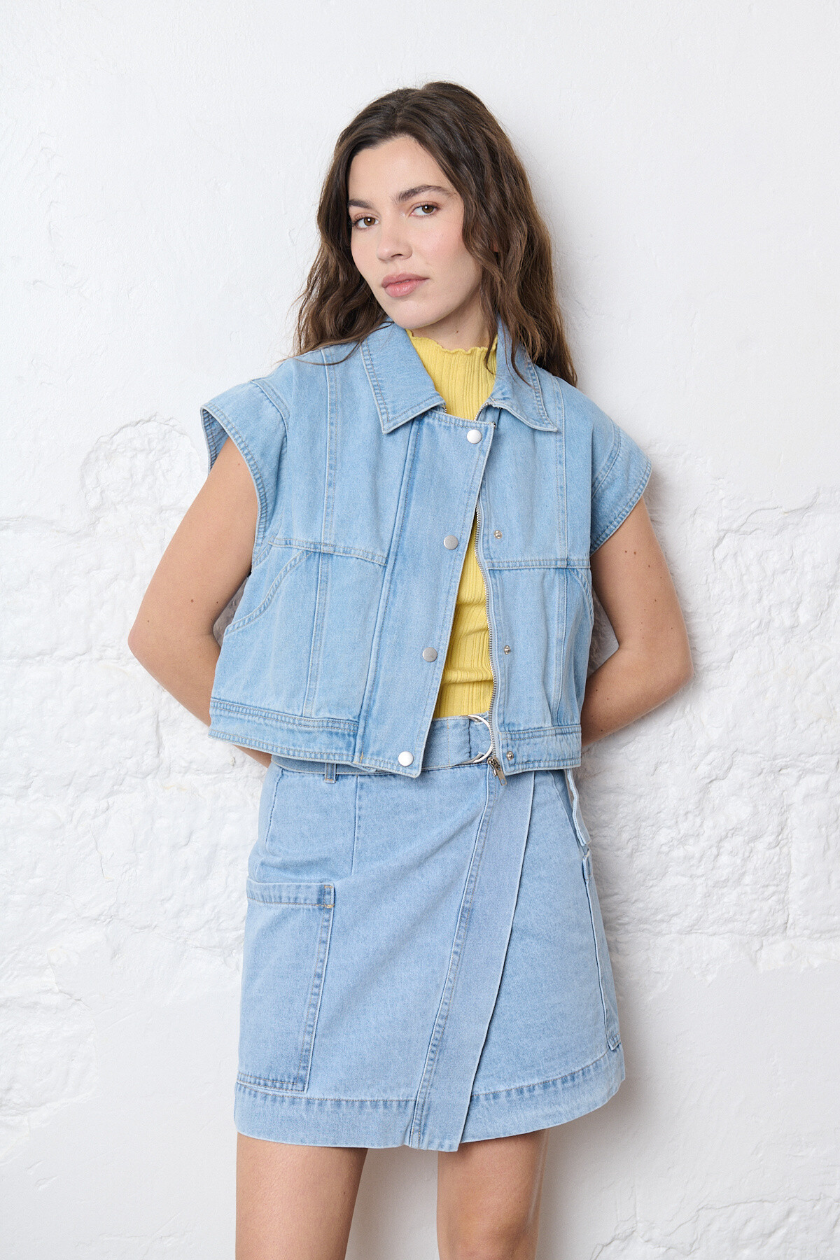 Wholesaler Feelkoo - DENIM WRAP SKIRT