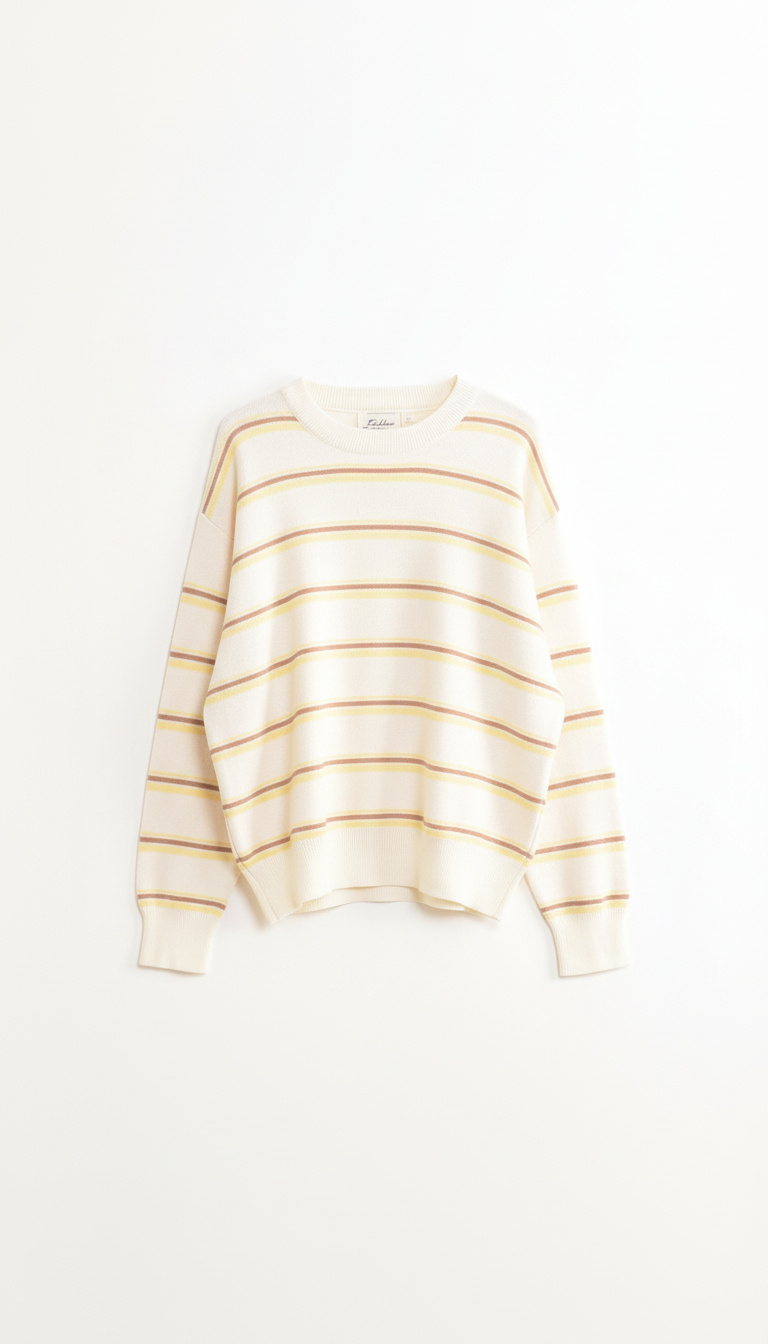 Pull élastique rayé, composé de viscose et polyamide