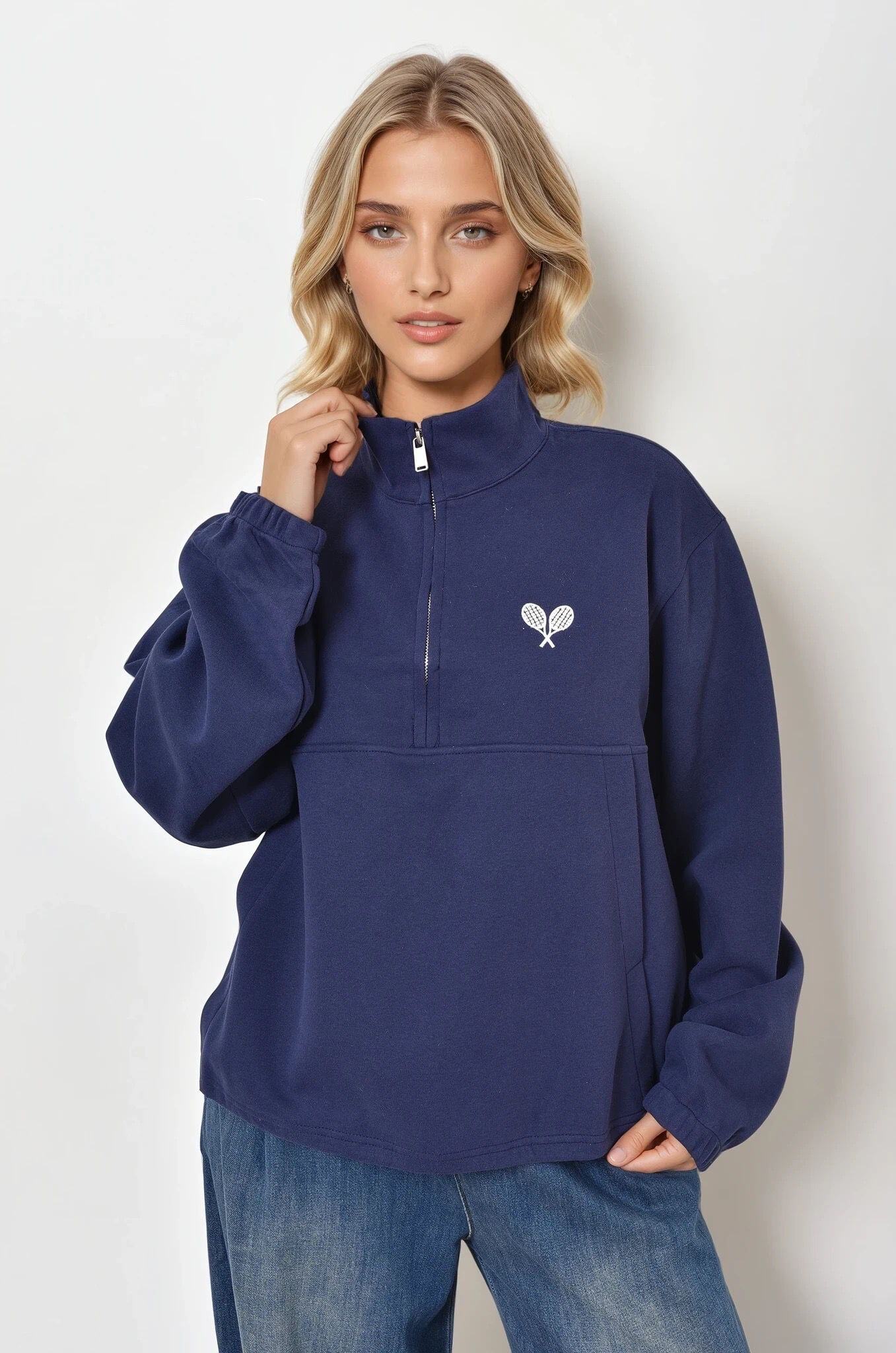 Mayorista Feelkoo - Sudadera con logo doble de raquetas de tenis