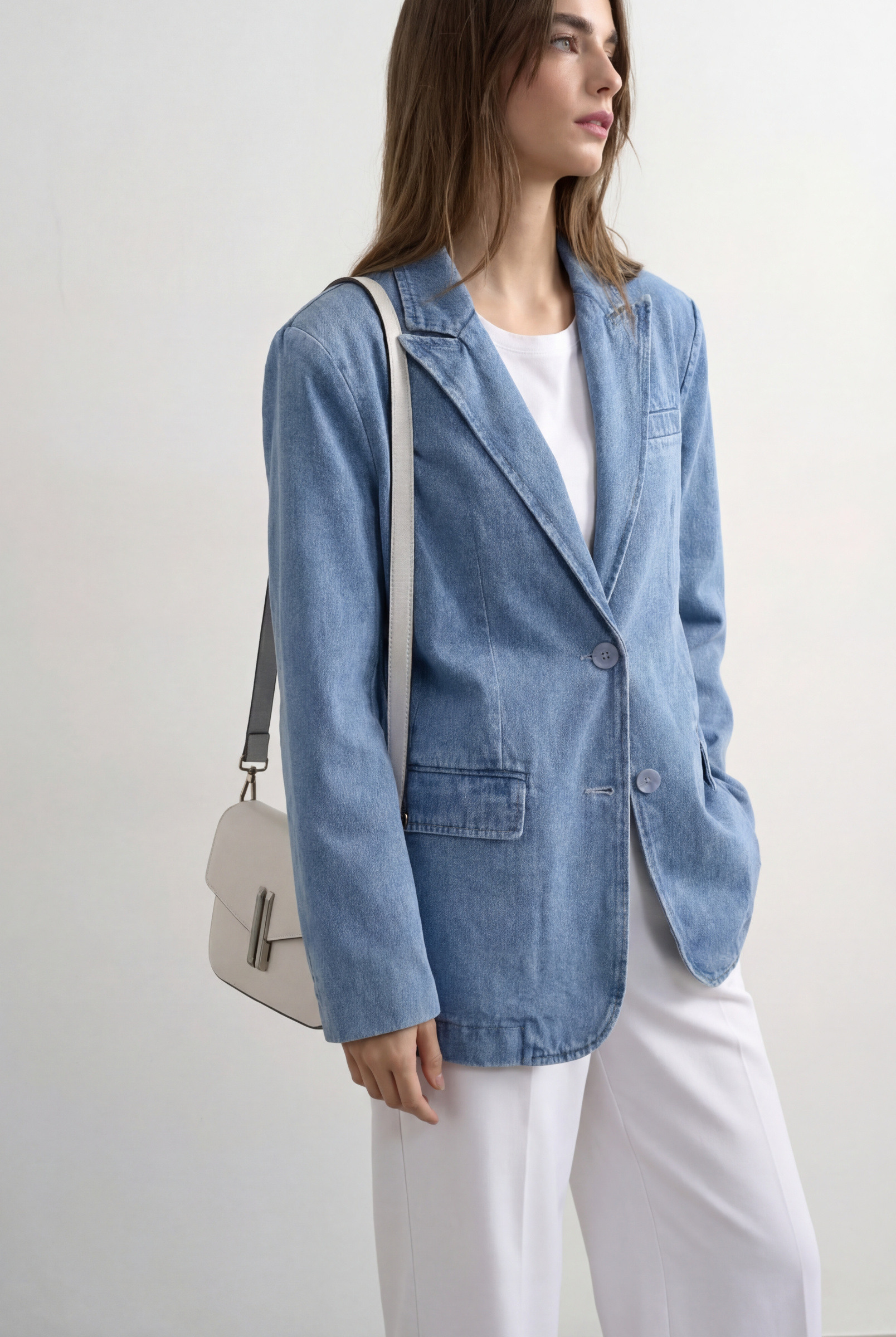 Grossiste Feelkoo - BLAZER EN JEANS DÉLAVÉ