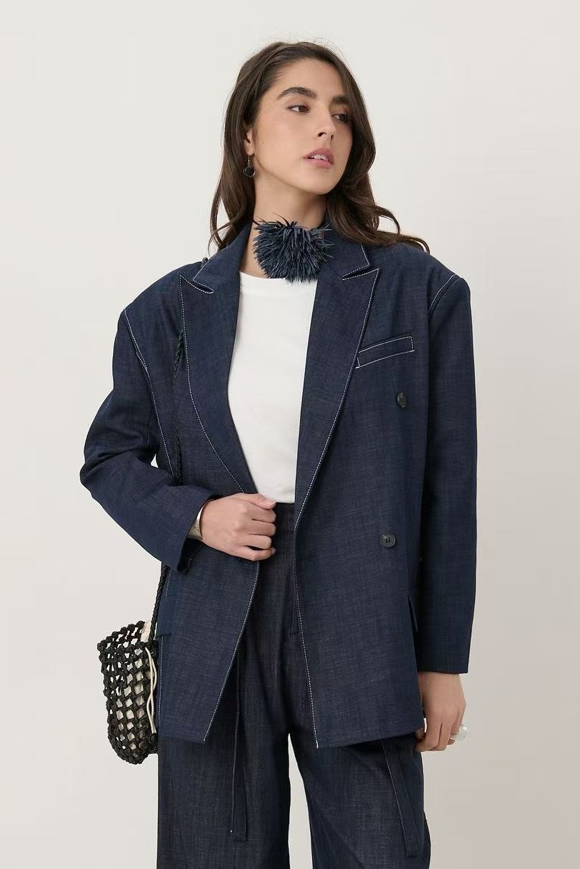 Grossiste Feelkoo - Blazer style denim à coutures