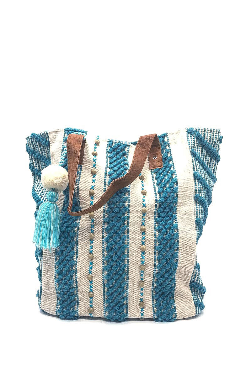 Grossiste Feelmoon - GRAND SAC AVEC FIL TISSE ET MANCHE EN CUIR