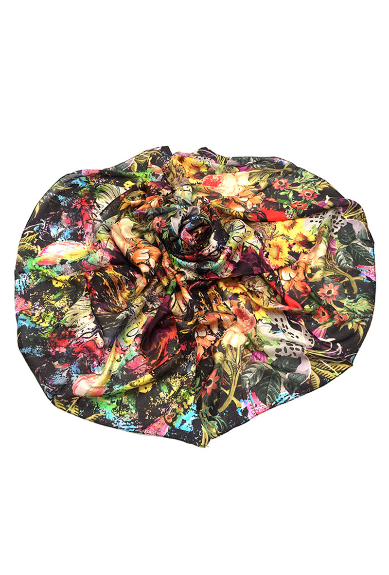 Grossiste Feelmoon - ÉCHARPE EN SOIE IMPRIMÉE DE MOTIFS FLORAUX ABSTRAITS