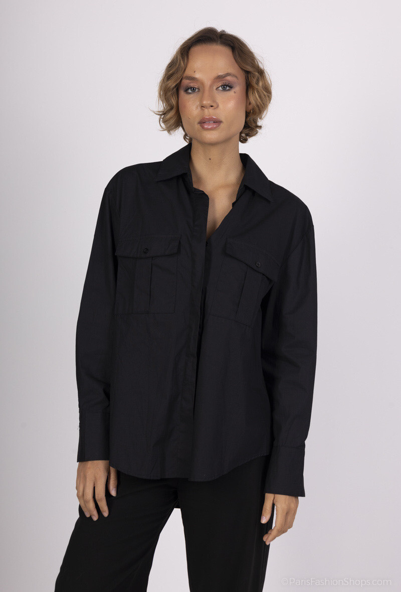 Grossiste FEELOOK - Chemise uni avec poches