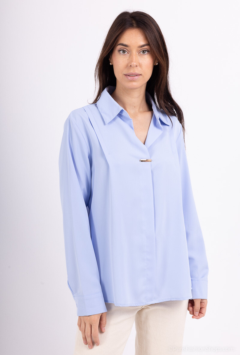 Grossiste FEELOOK - Chemise unie a manches longues