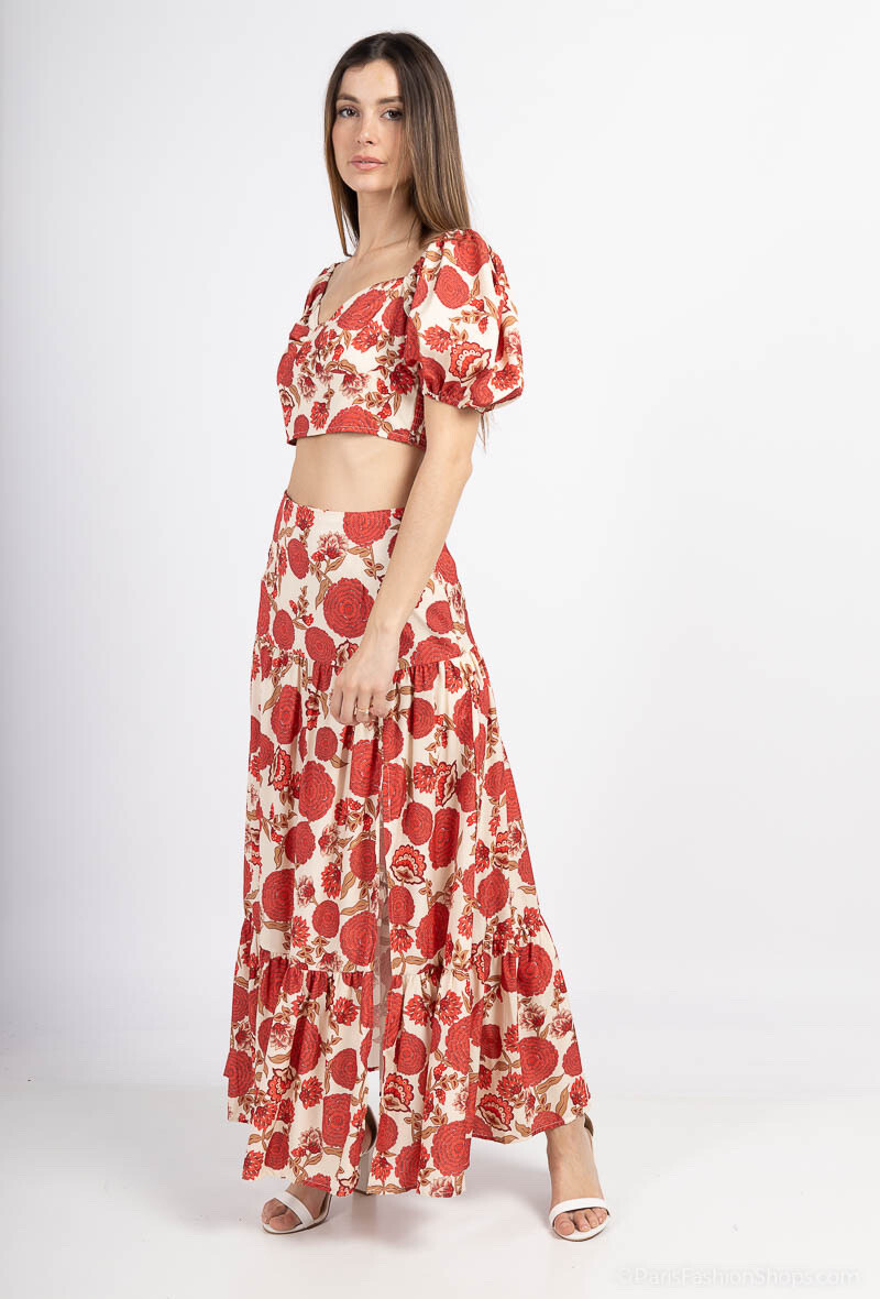 Grossiste FEELOOK - Ensemble top et Jupe a motif imprimé