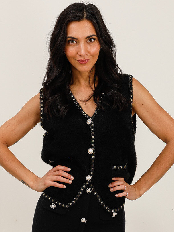Grossista FEELOOK - Gilet senza maniche con bottoni e scollo a V