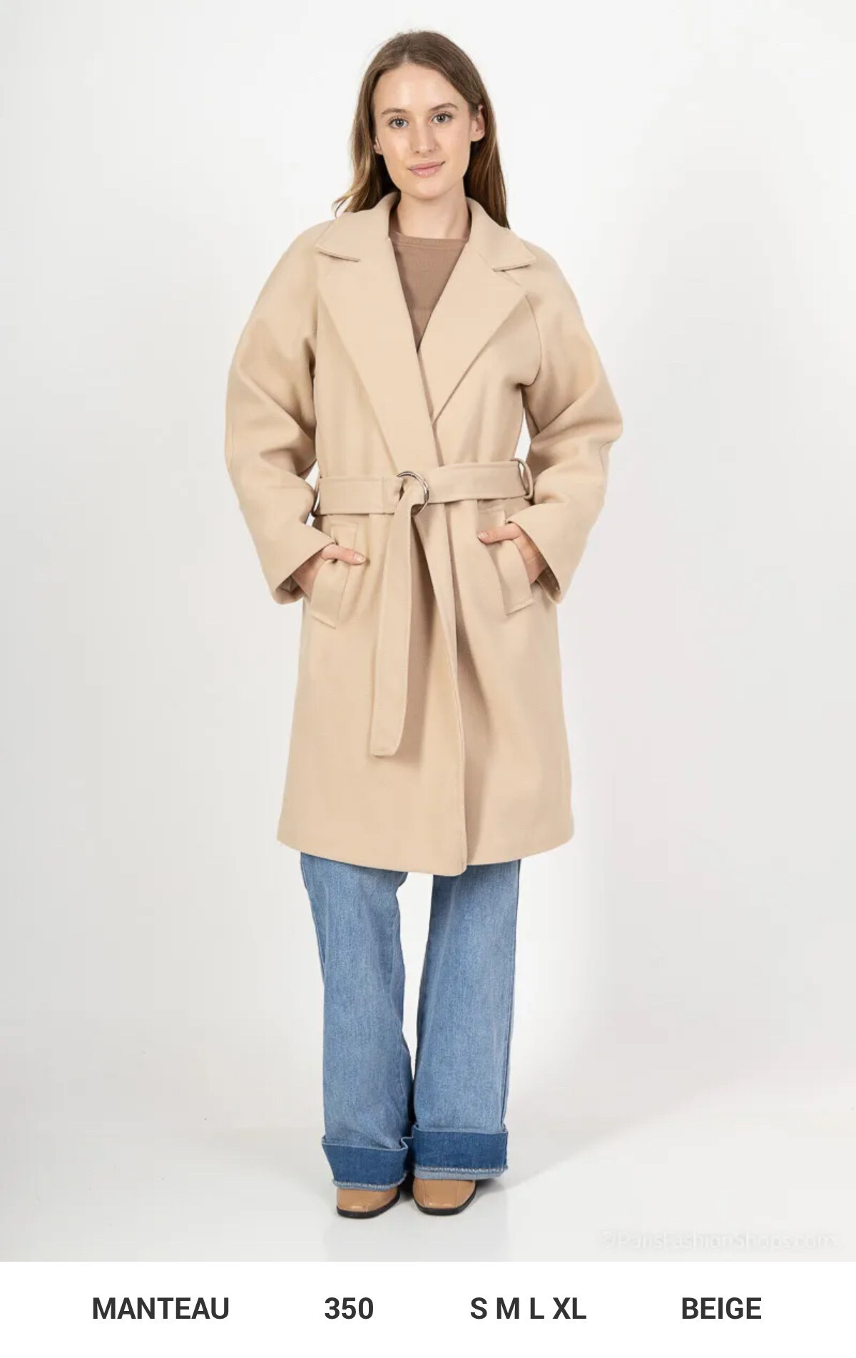 Grossiste FEELOOK - Long Manteau avec Ceinture a boucle CYNTHIA