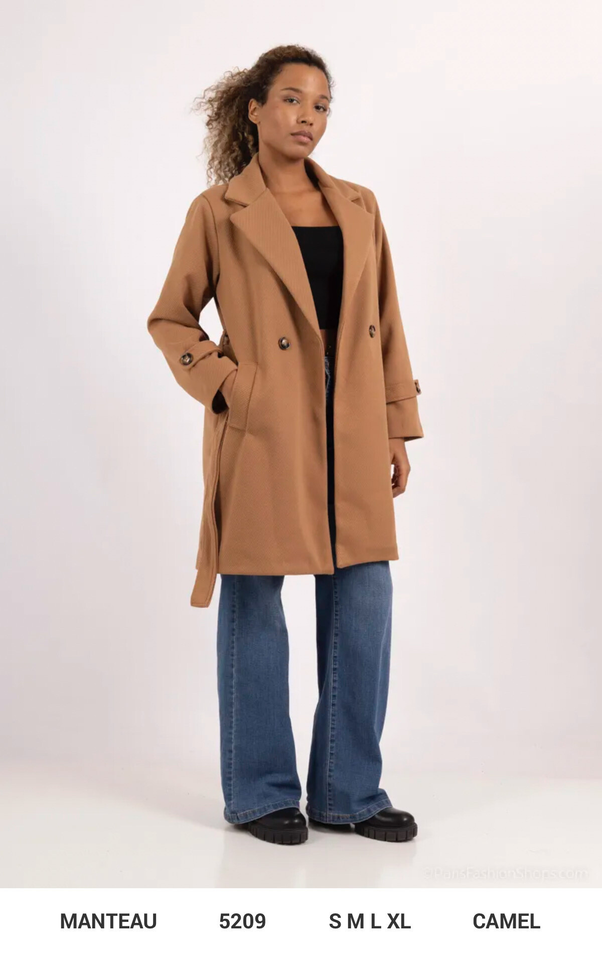 Grossiste FEELOOK - Long manteau casual avec ceinture