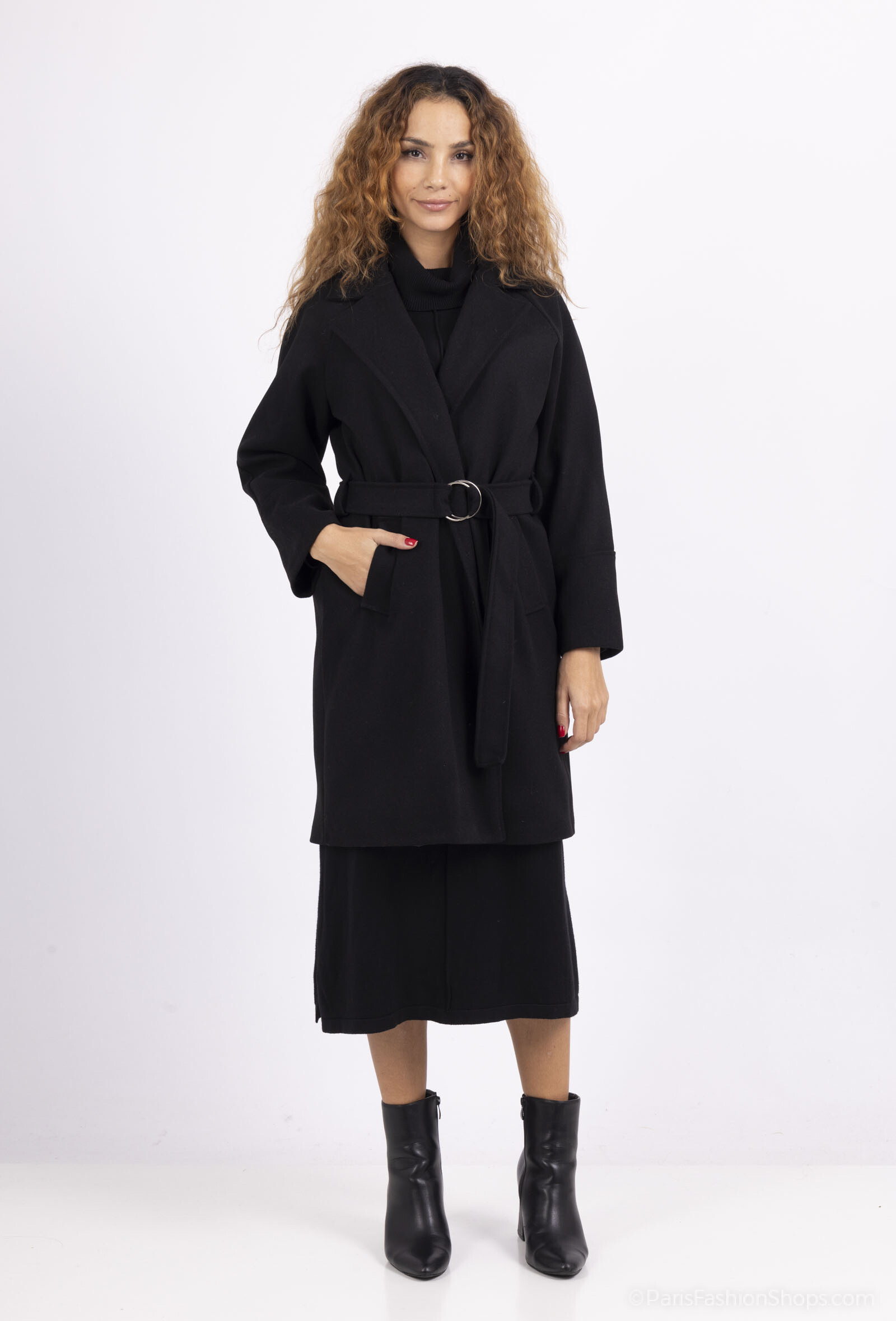Wholesaler FEELOOK - Long coat with buckle belt