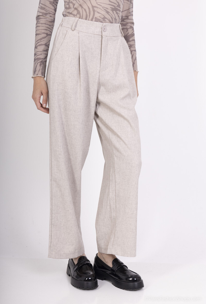 Grossiste FEELOOK - Pantalon de tailleur uni coupe droite