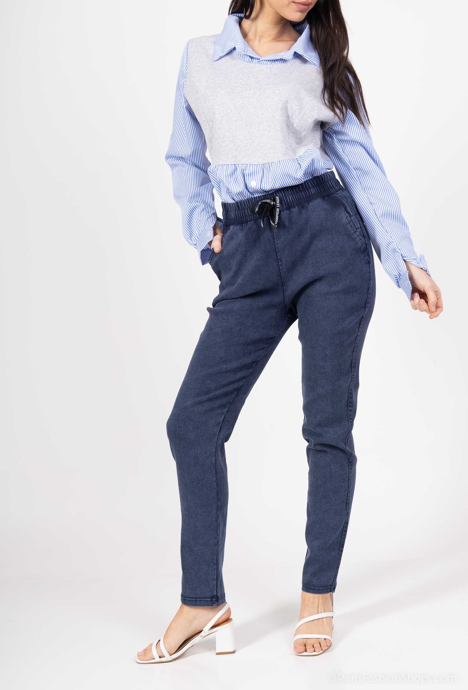 Grossista FEELOOK - Pantaloni tascabili sottili con tasche e cintura