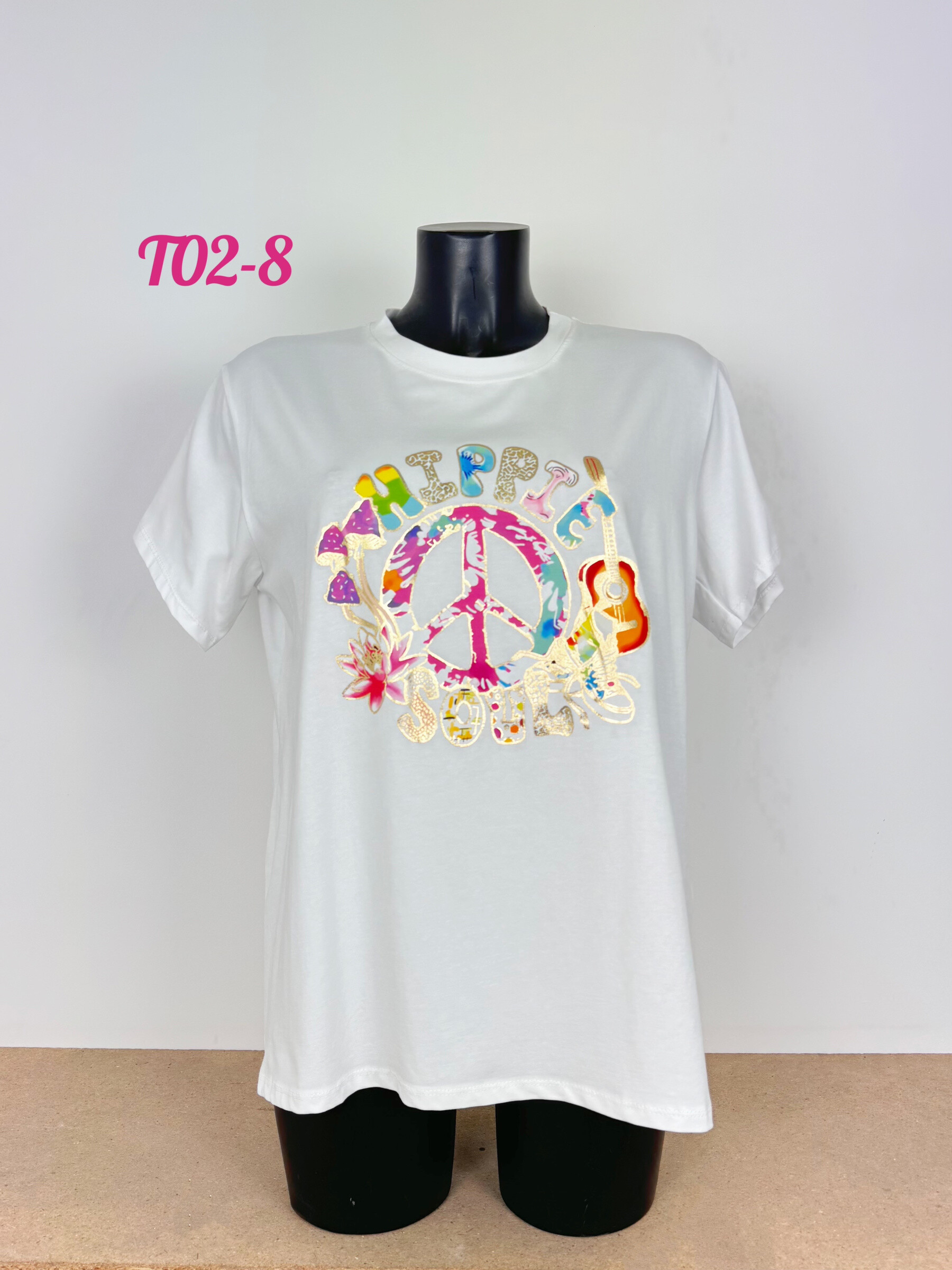 Grossiste FEELOOK - T-shirt en coton avec motif grande taille stretch