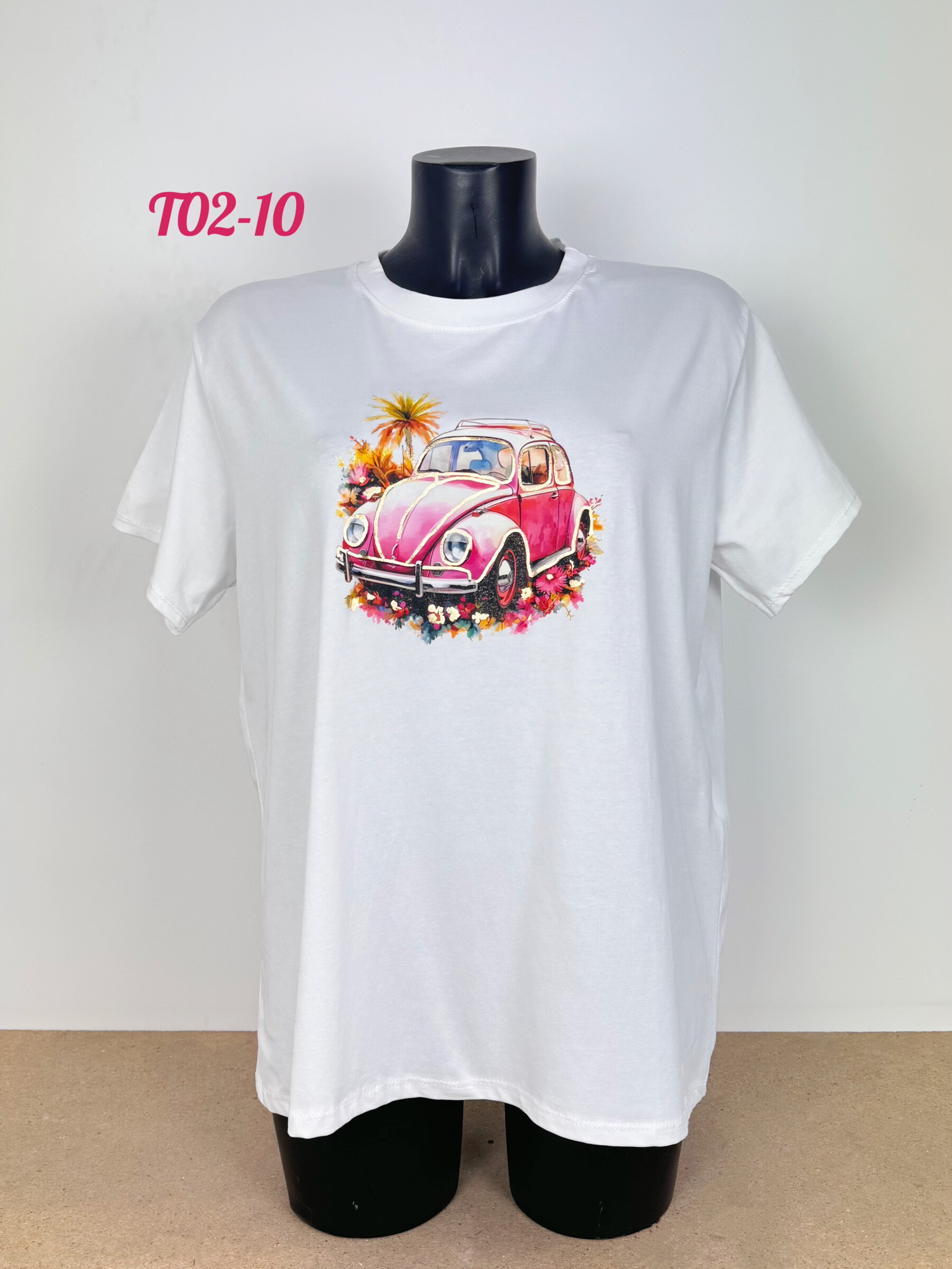 Grossiste FEELOOK - T-shirt en coton avec motif grande taille stretch