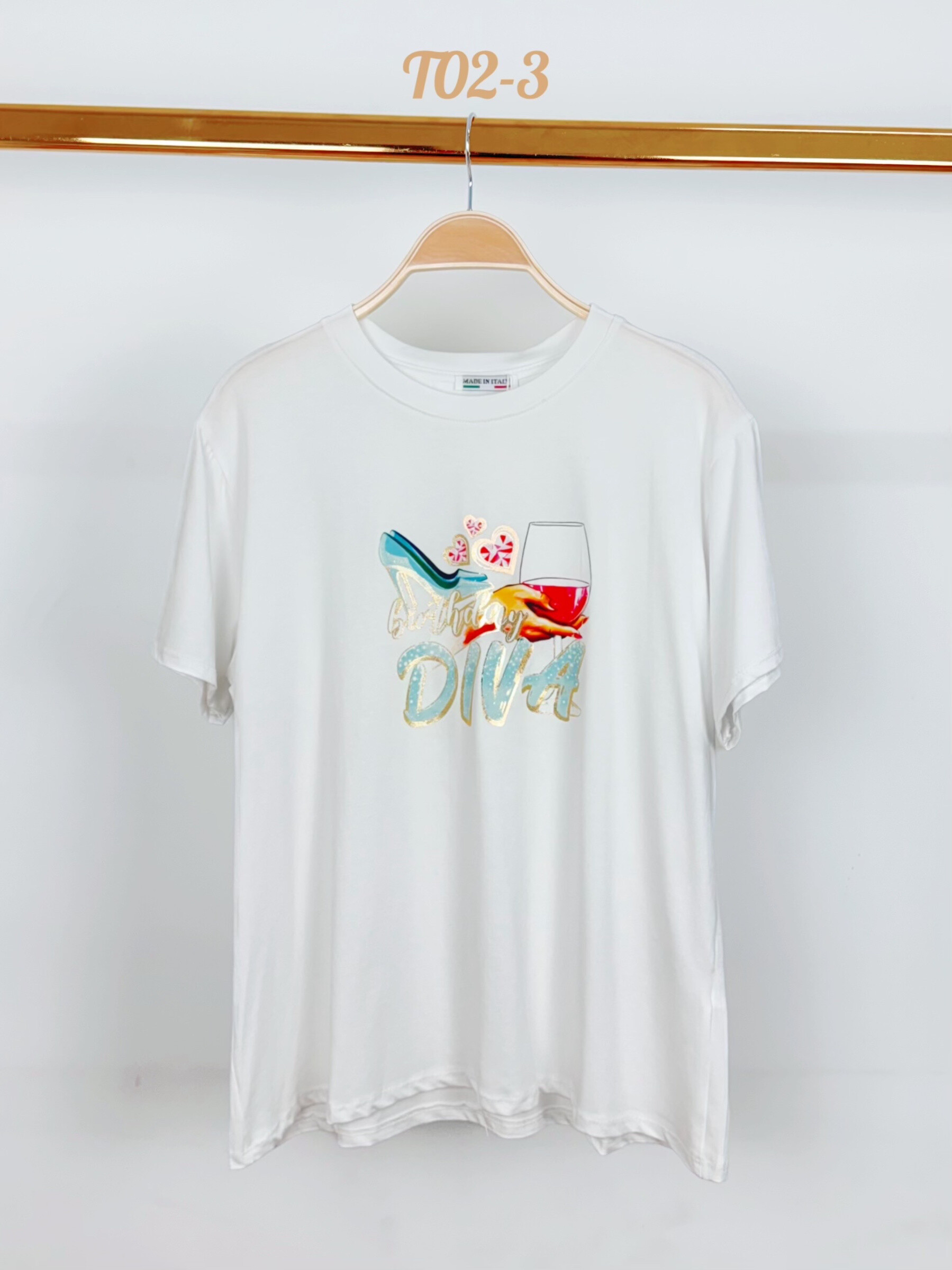 Grossiste FEELOOK - T-shirt en coton avec motif grande taille stretch
