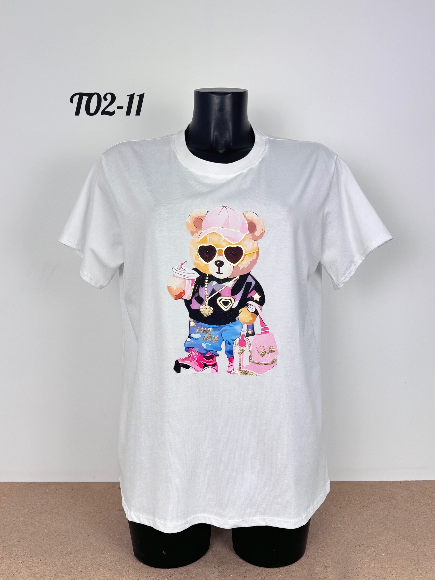Grossiste FEELOOK - T-shirt en coton avec motif grande taille stretch