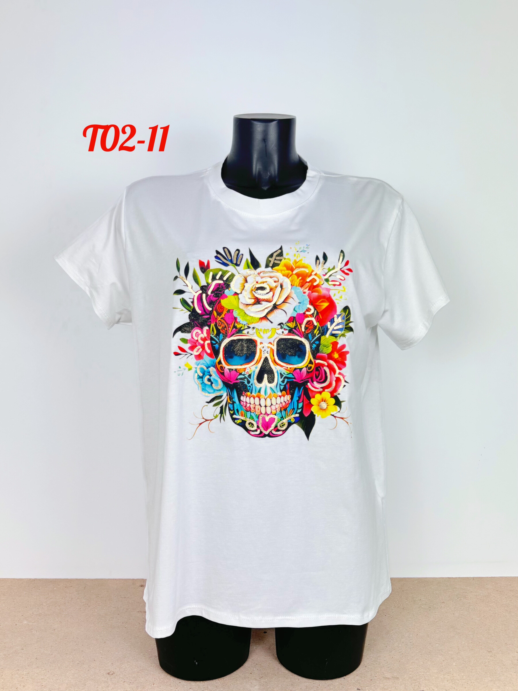 Wholesaler FEELOOK - Cotton t-shirt with large stretch-sized pattern