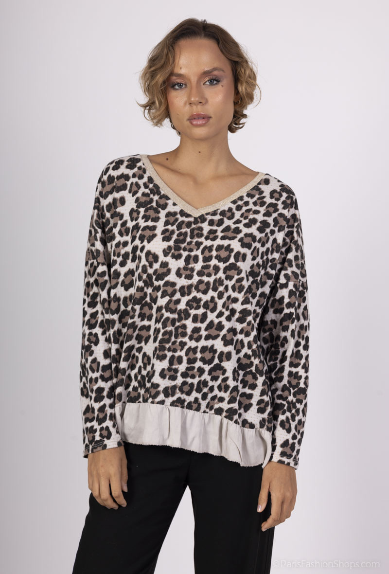 Wholesaler FEELOOK - Leopard top SANDRINE