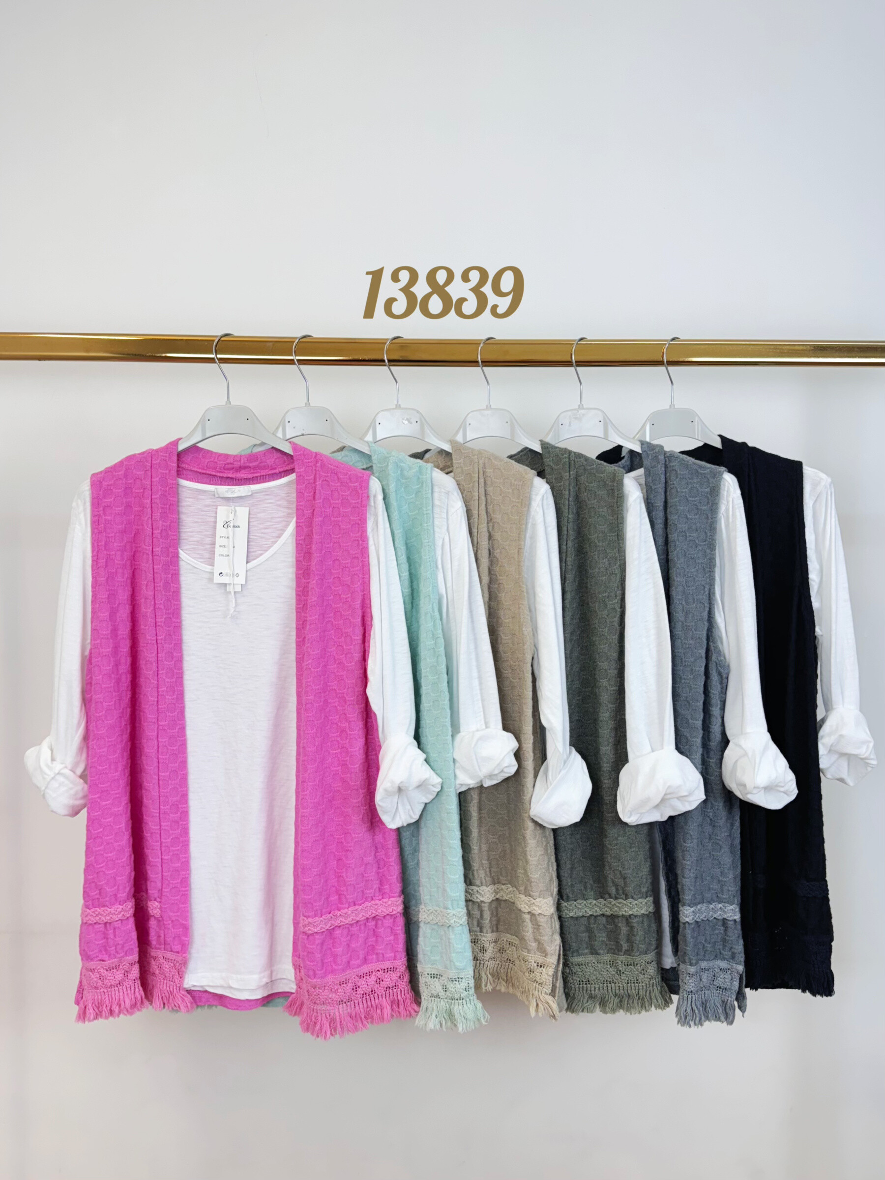 Grossiste FEELOOK - Top uni avec gilet sans manches par-dessus