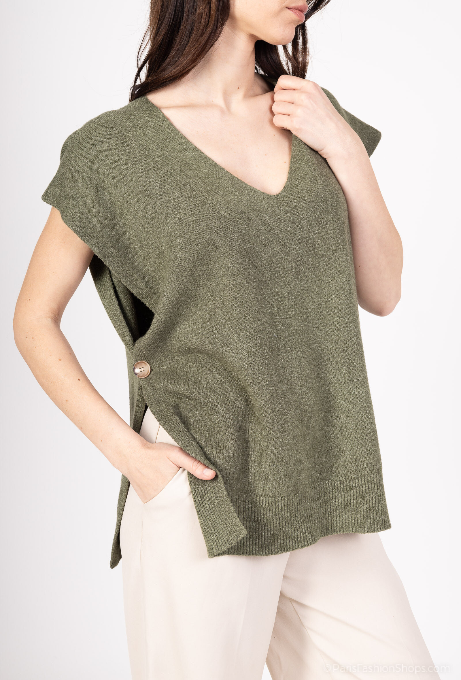 Grossiste FEELOOK - Top sans manches col V