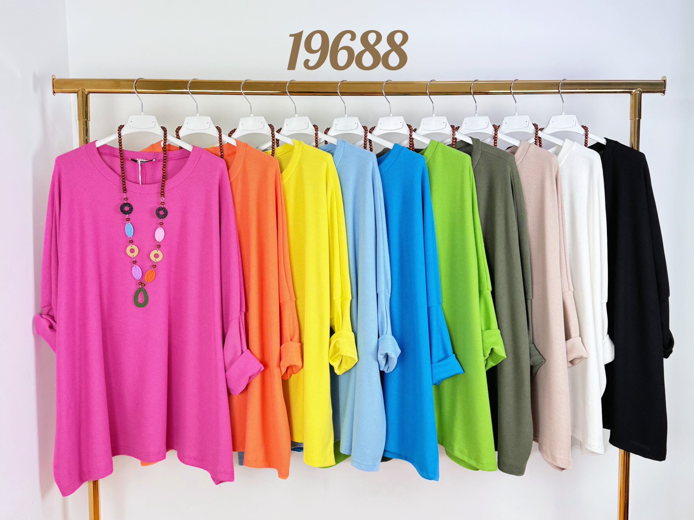 Grossiste FEELOOK - Top uni avec collier grande taille élastique stretch