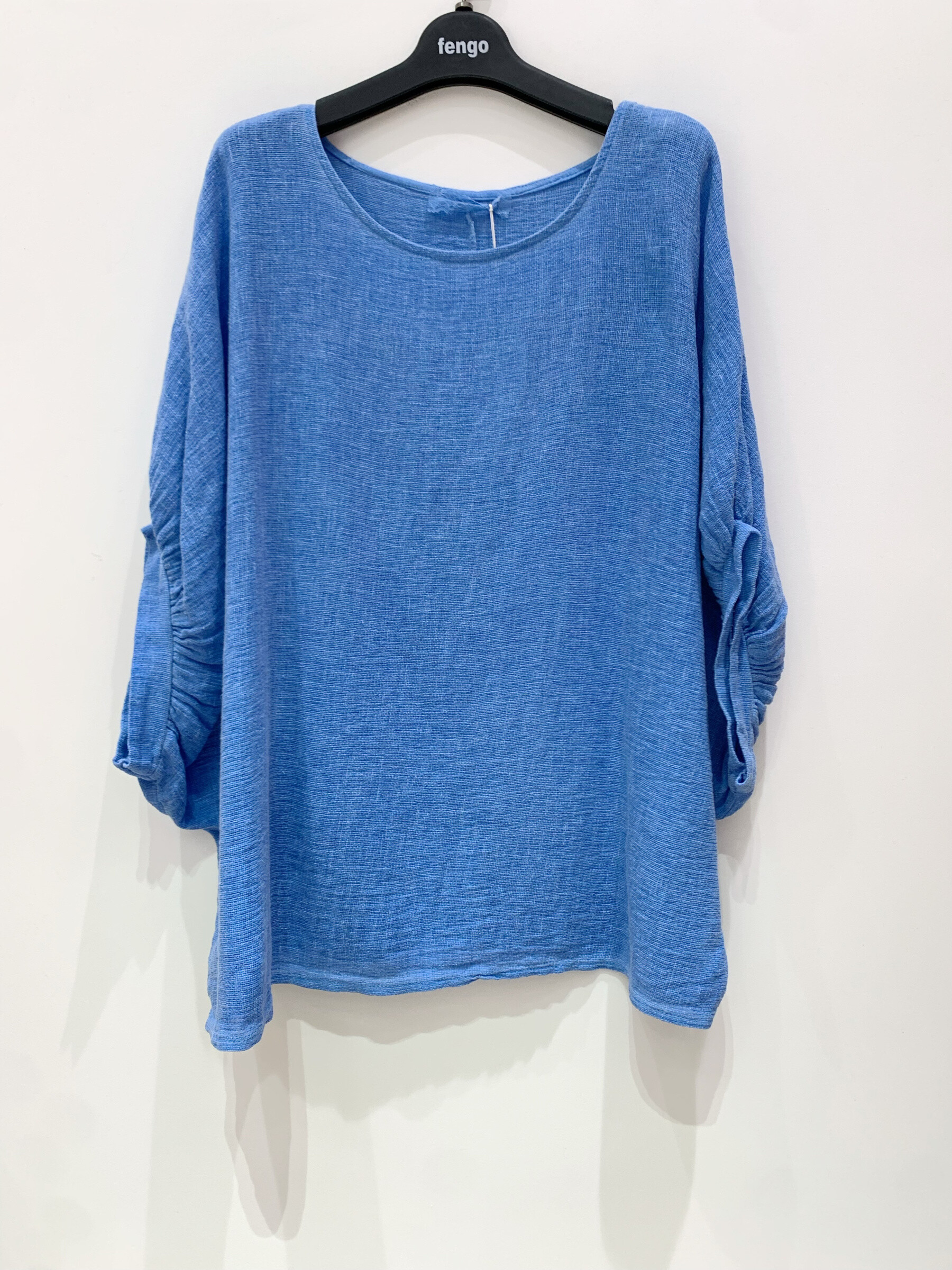 Wholesaler Fengo by Pretty Collection - Linen/cotton blouse with short sleeves