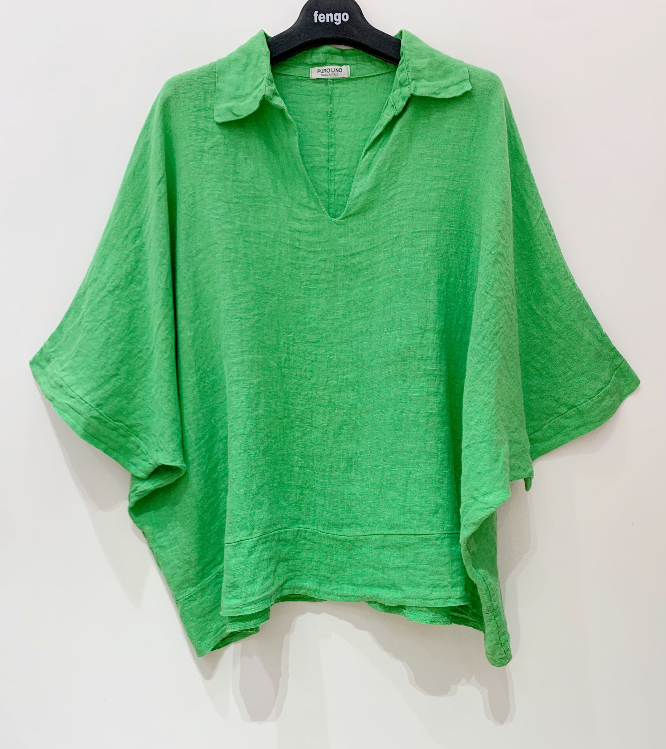 Mayorista Fengo by Pretty Collection - Blusa holgada de lino con mangas murciélago