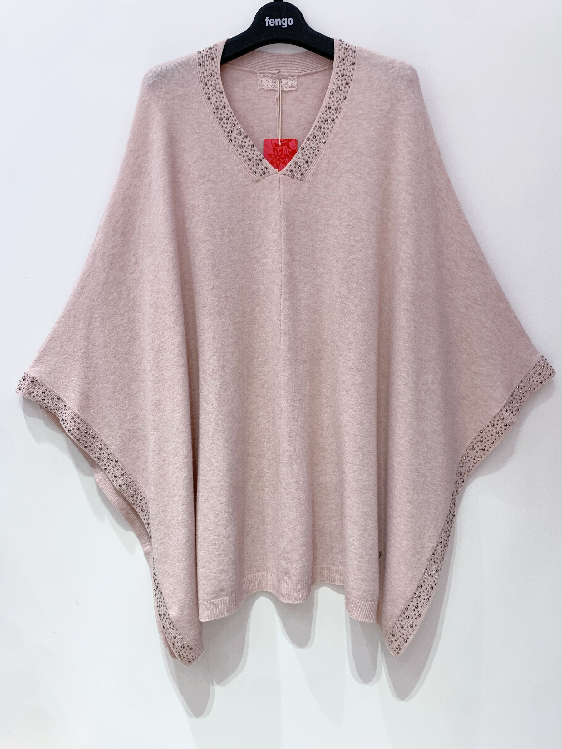 Grossiste Fengo by Pretty Collection - Poncho col V avec strass