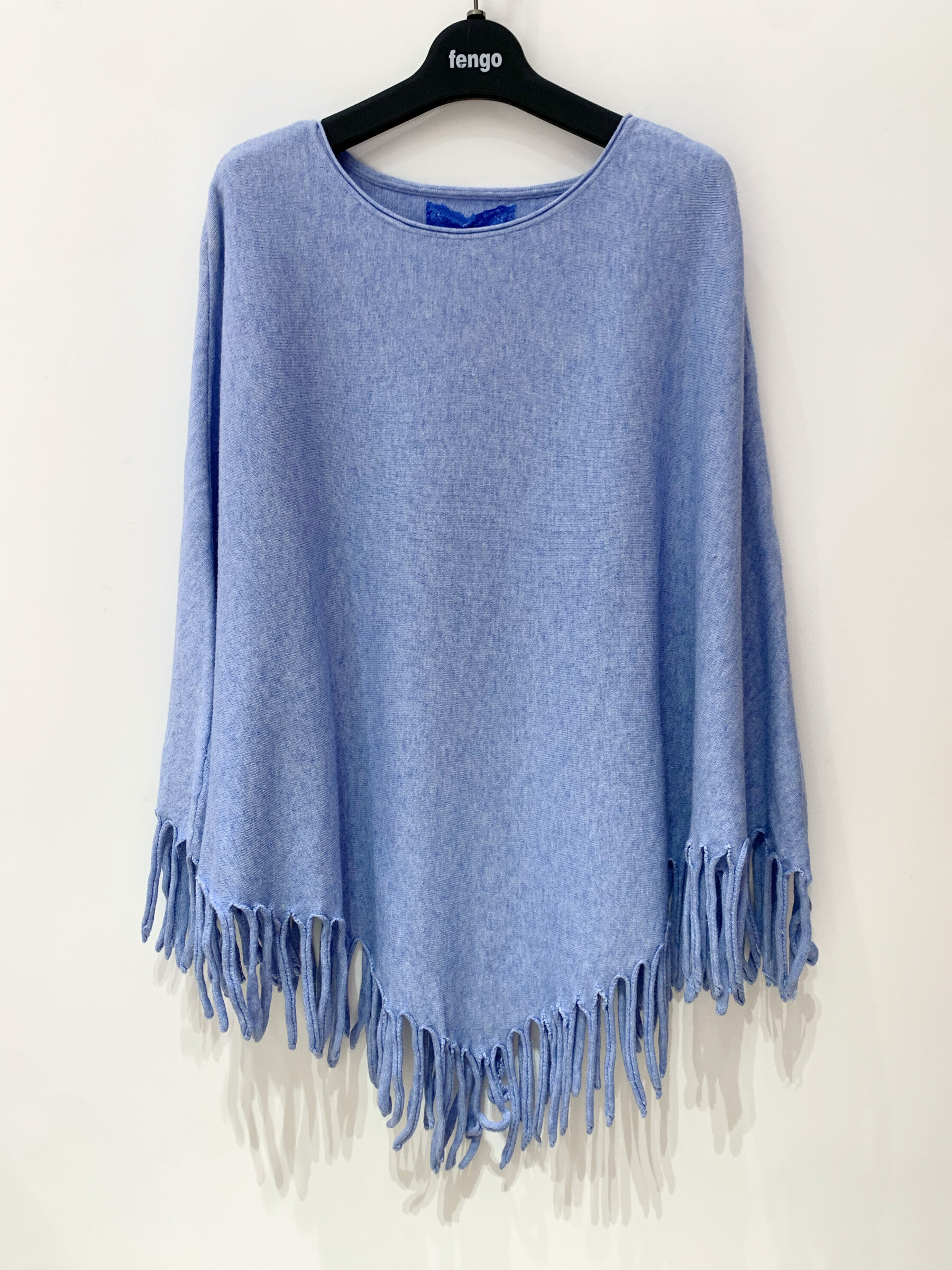 Grossista Fengo by Pretty Collection - Poncho con frange, in viscosa