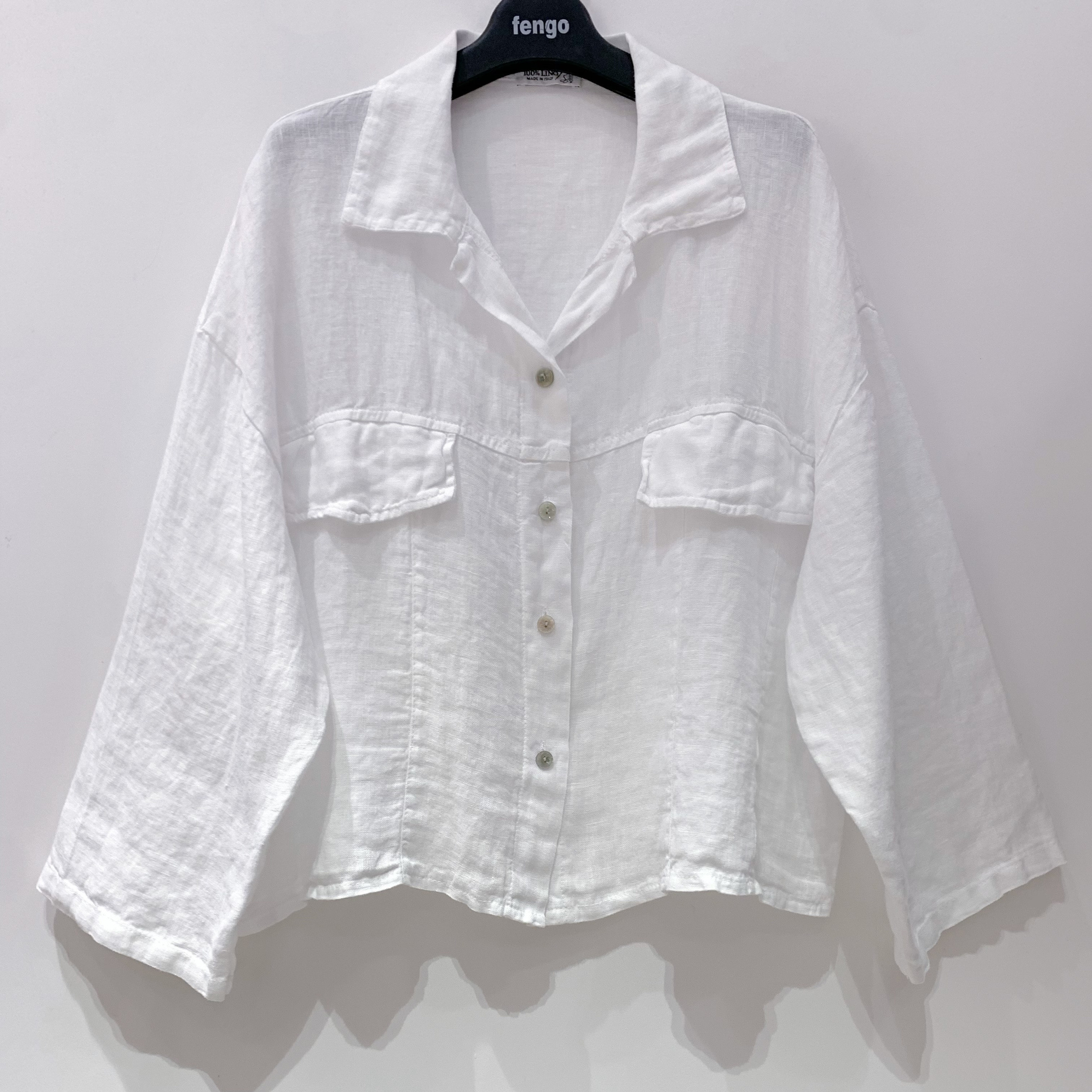 Wholesaler Fengo by Pretty Collection - 100% Linen Button-Up Shirt