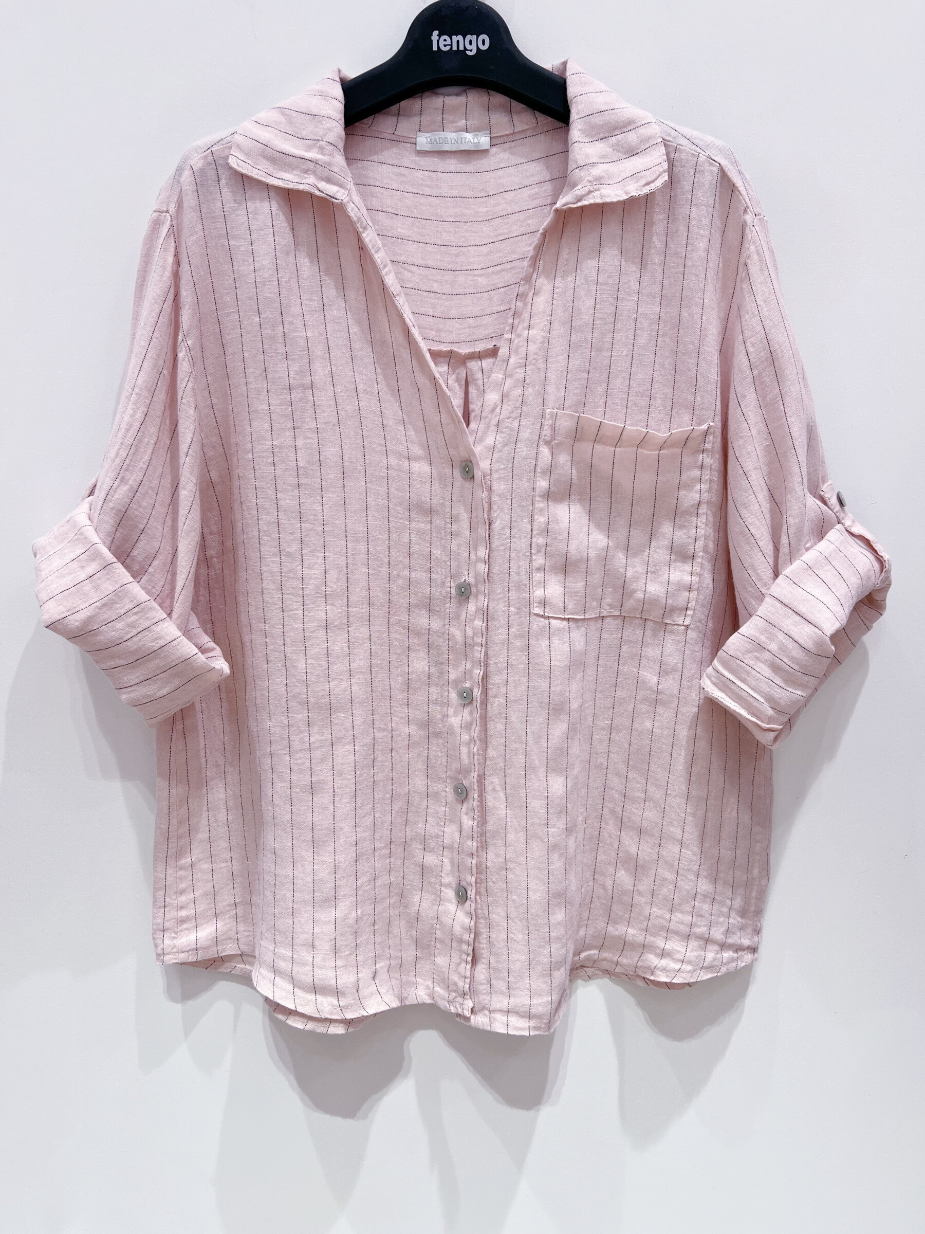 Mayorista Fengo by Pretty Collection - Camisa de lino con estampado floral.
