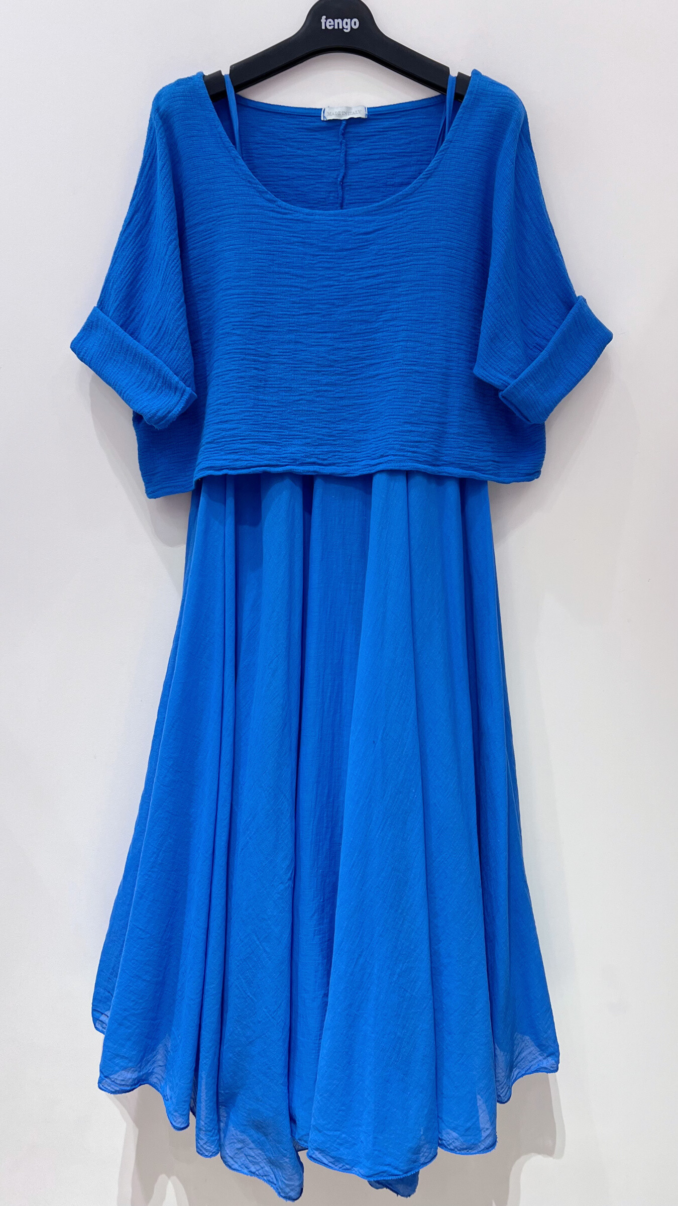 Wholesaler Fengo by Pretty Collection - Cotton set dress: Top + Large dress with suspenders