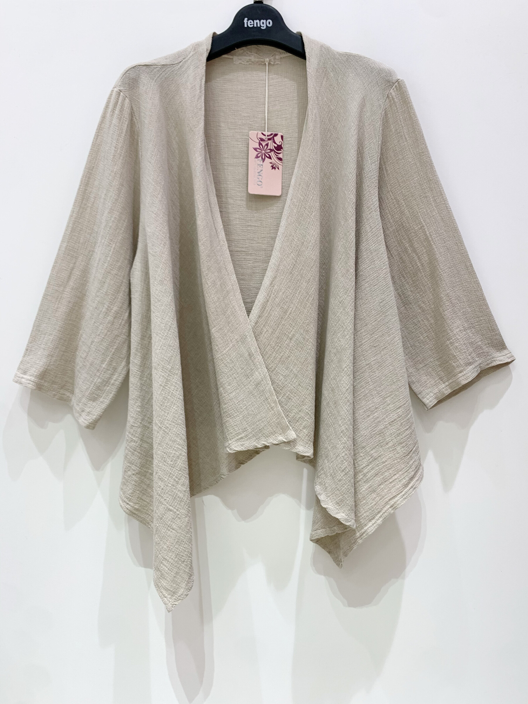 Wholesaler Fengo by Pretty Collection - Casual vest in linen mixture ⁄ cotton