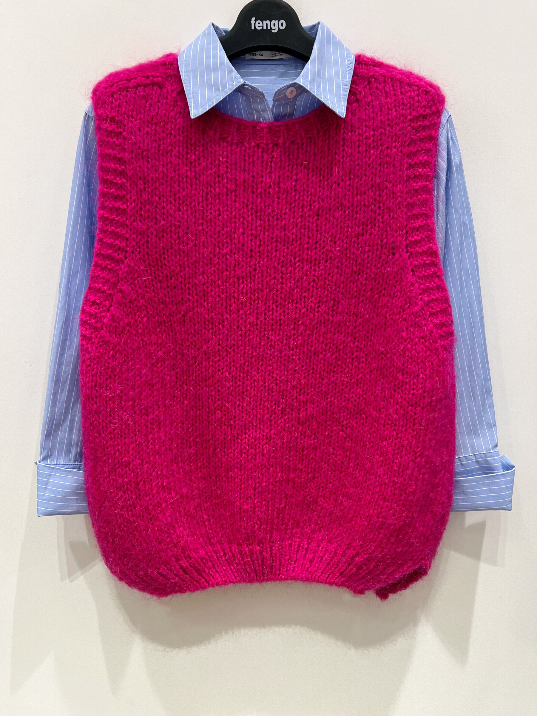 Grossista Fengo by Pretty Collection - Maglioni senza maniche in mohair e scollo tondo