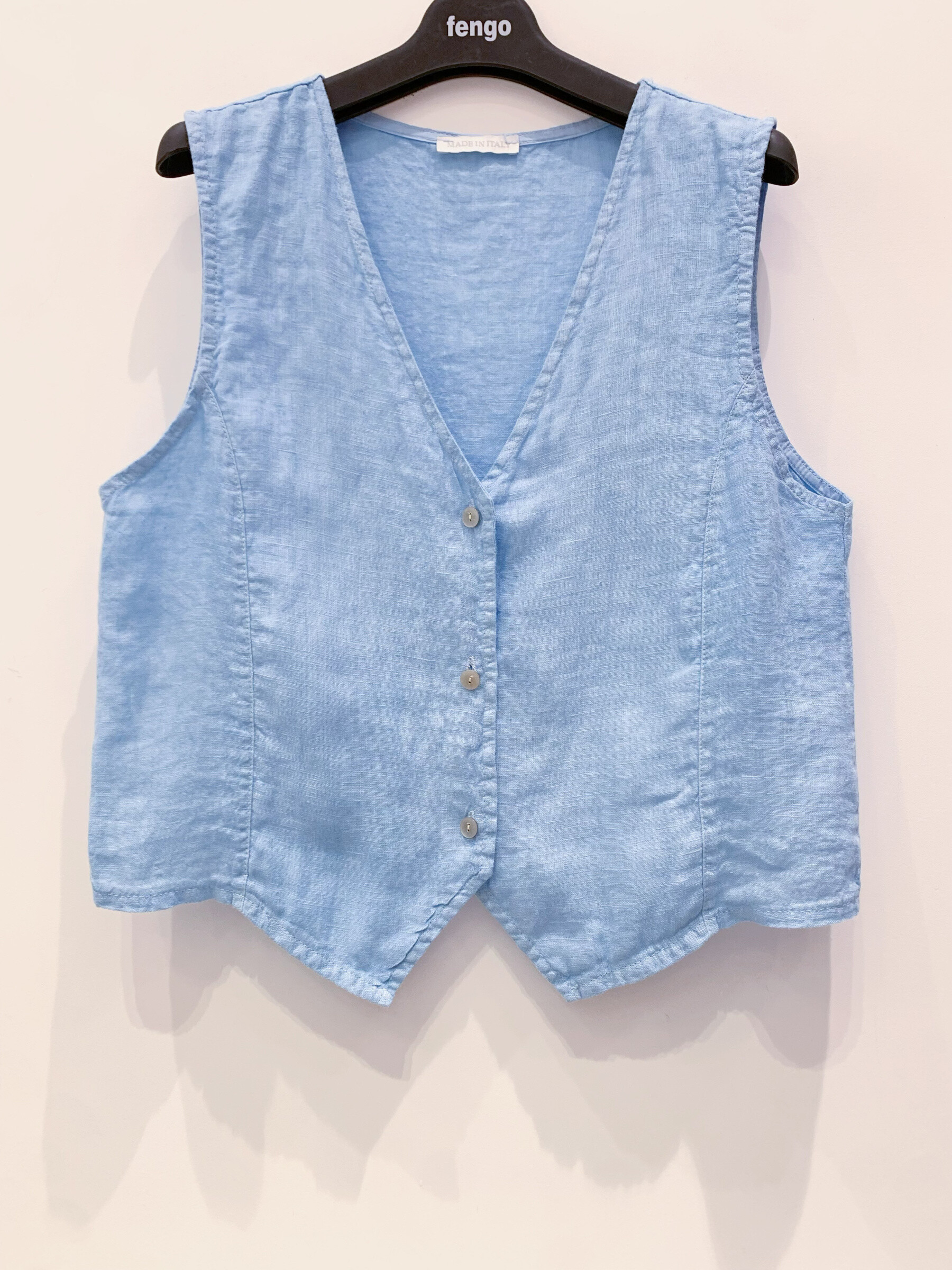 Grossiste Fengo by Pretty Collection - Veston ⁄ gilet de costume boutonné sans manches en lin