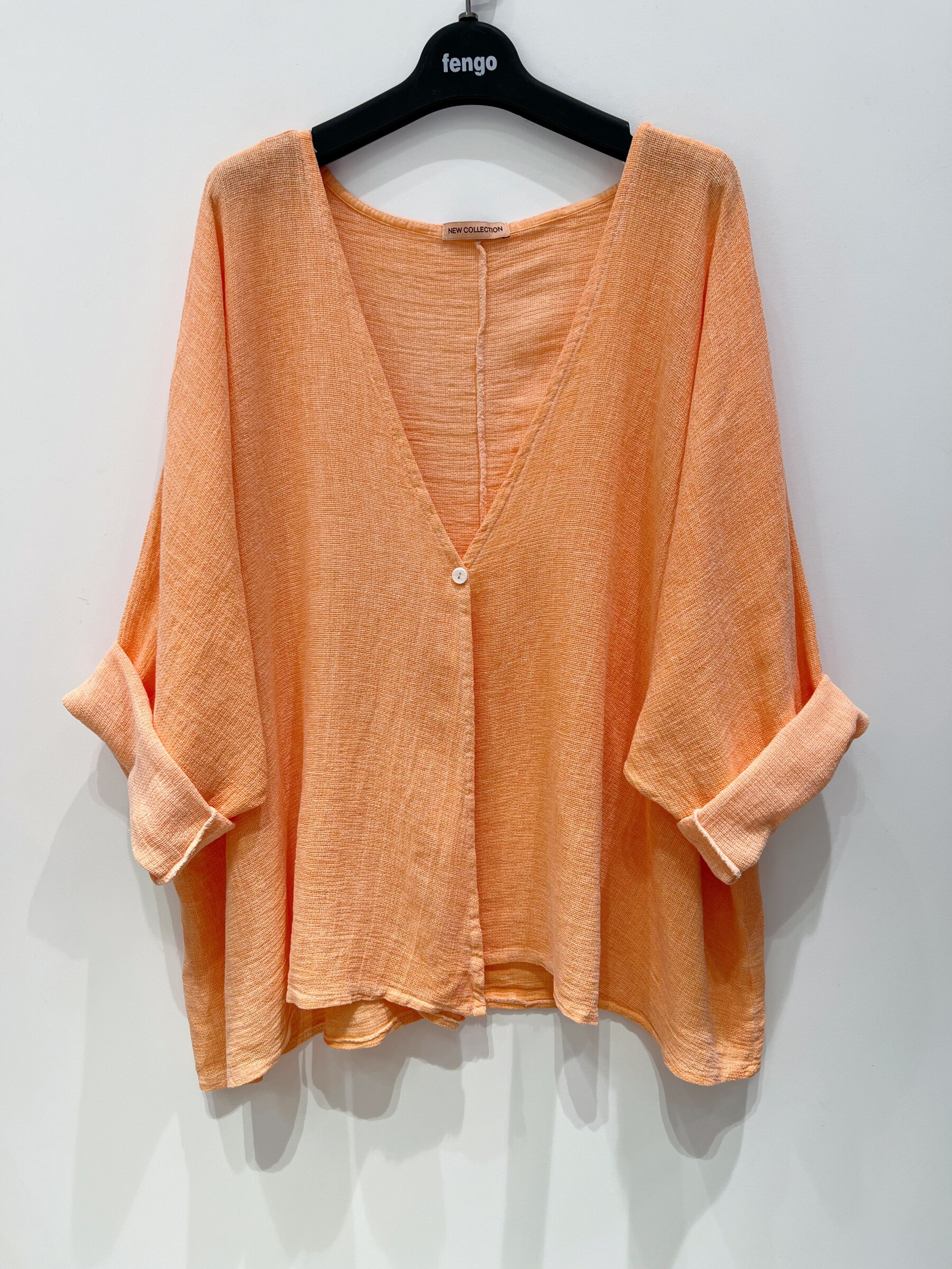 Großhändler Fengo by Pretty Collection - Strickjacke aus Leinen-/Baumwollmischung