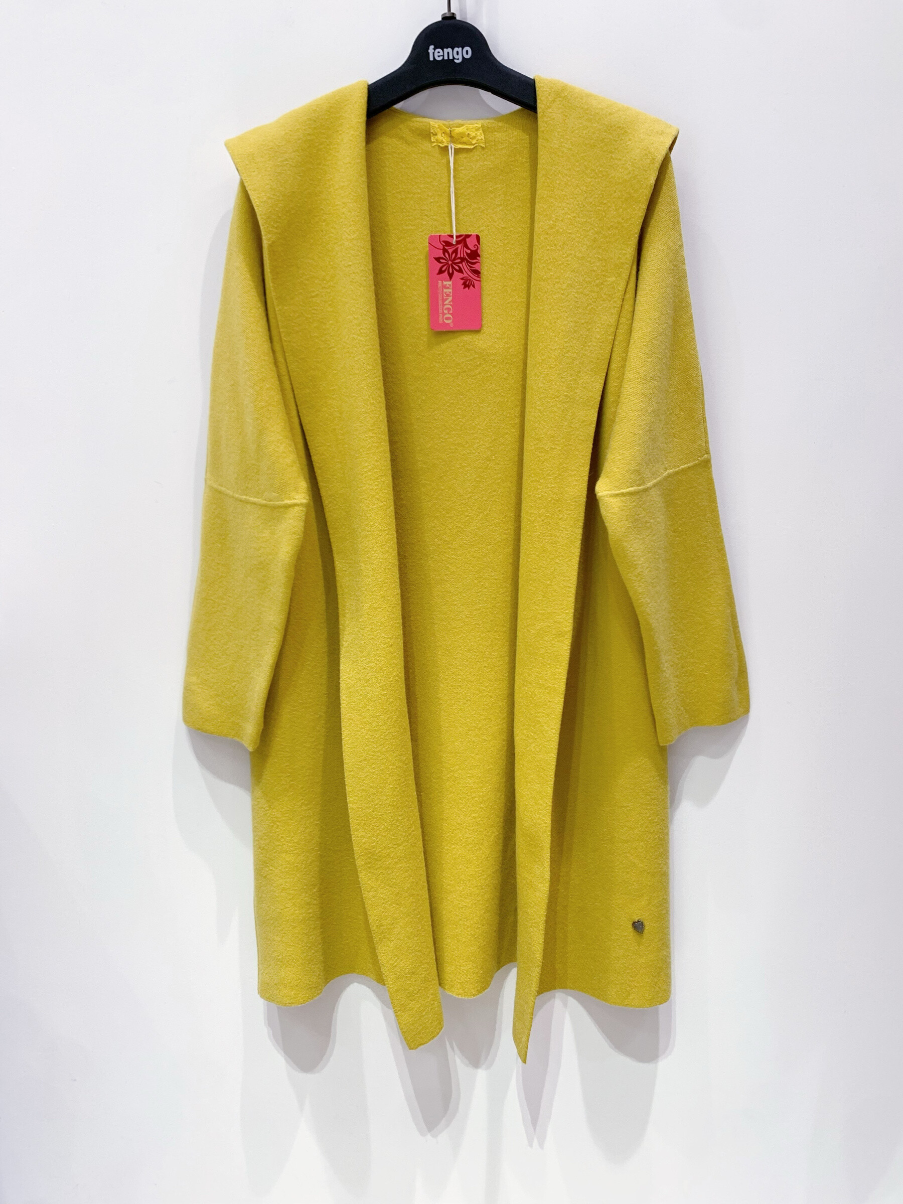 Grossiste Fengo by Pretty Collection - Veste large à capuche en maille tissée avec manches 7 ⁄ 8